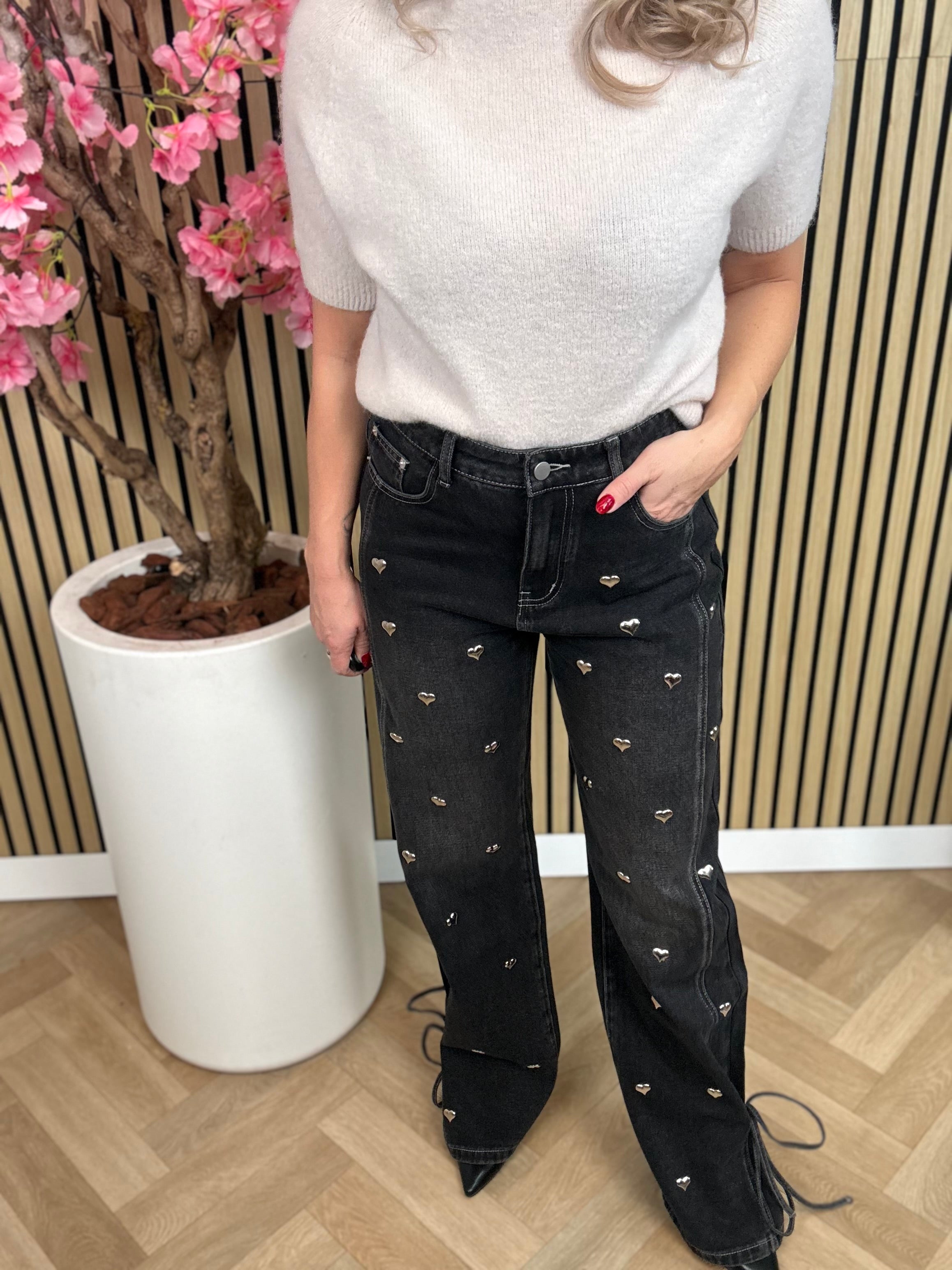 Jeans | Hartjes | Zwart