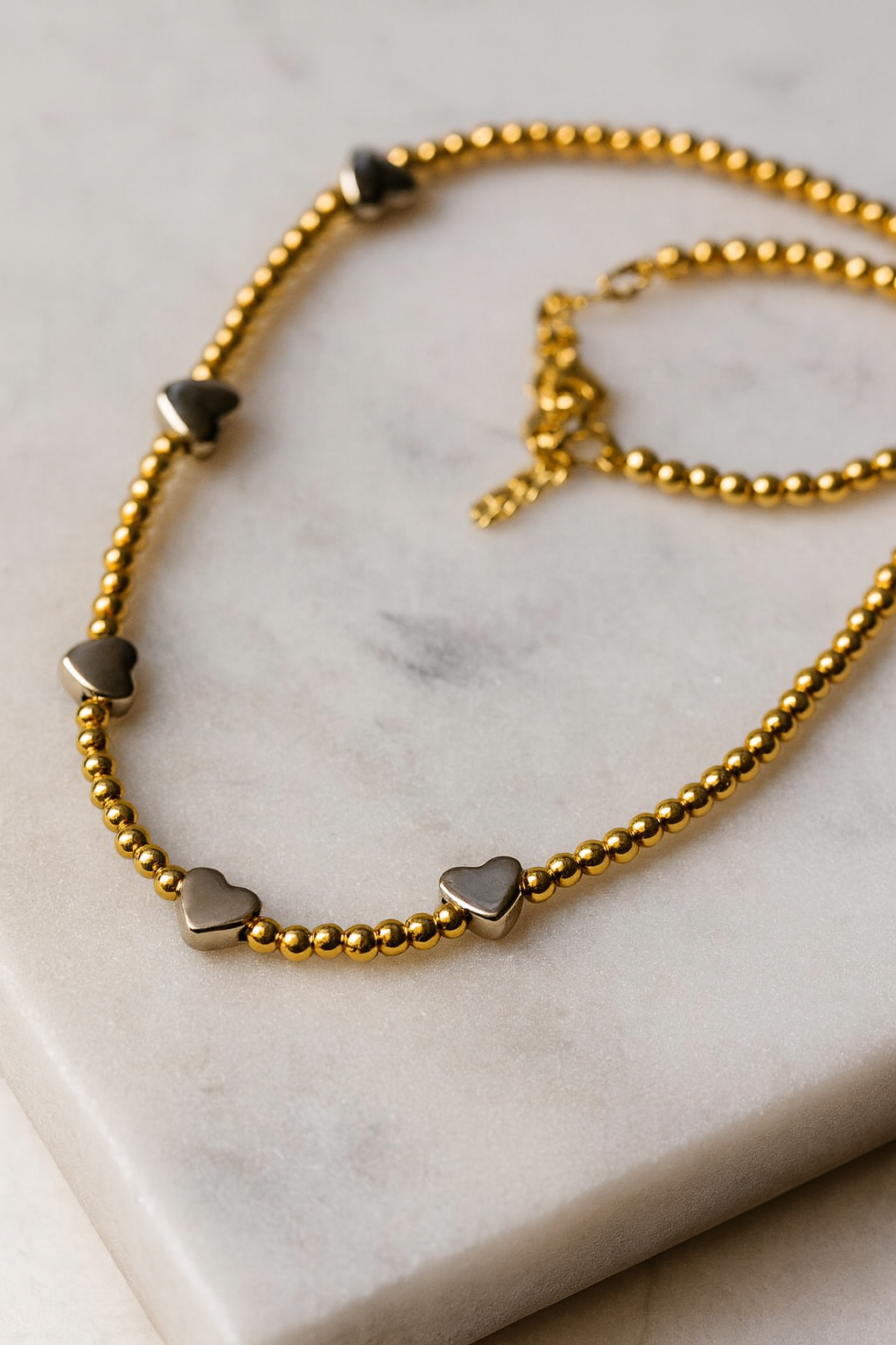 Ketting | Zilveren Hartjes | Goud