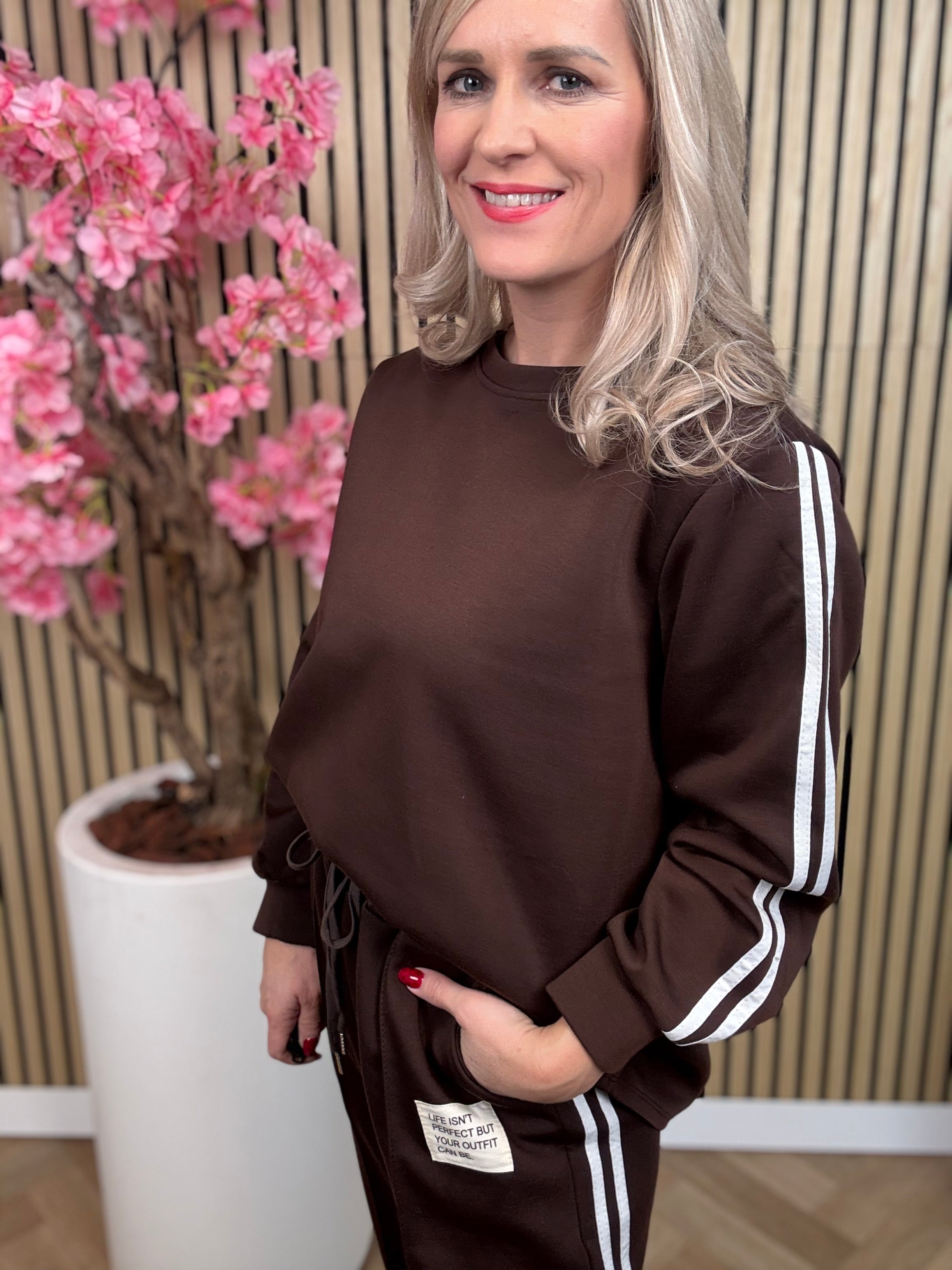 2-Delige set | Streep | Bruin