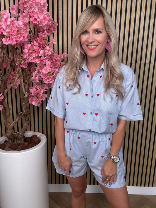Set | Hartjes Blouse | Blauw