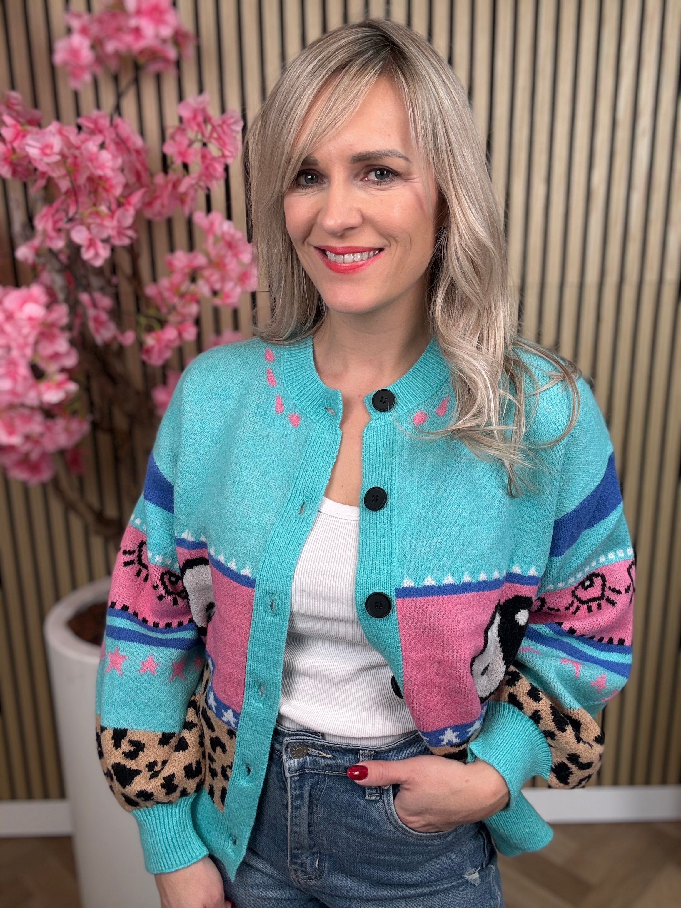 Vest | Lichtblauw| Leopard