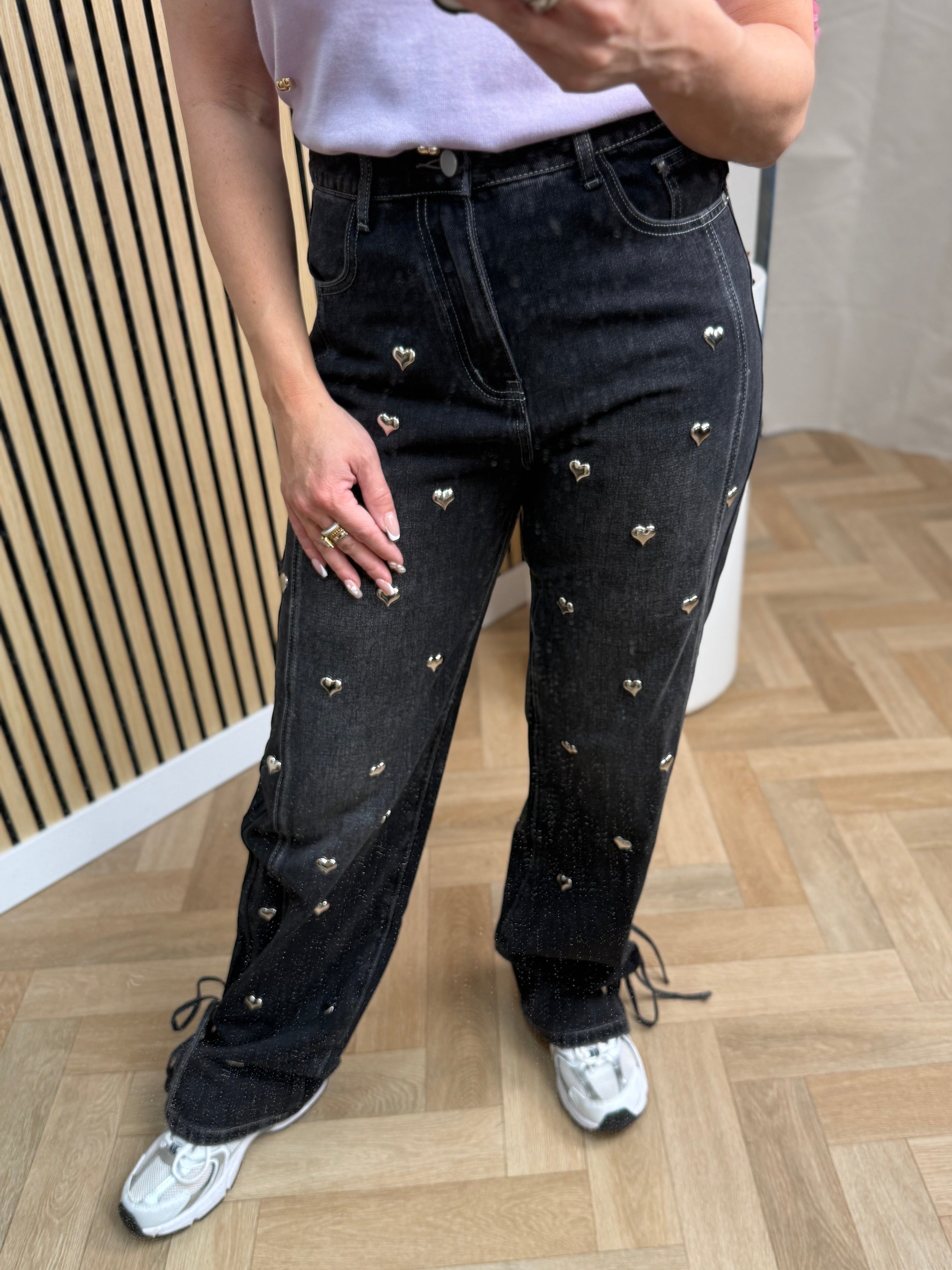 Jeans | Hartjes | Zwart