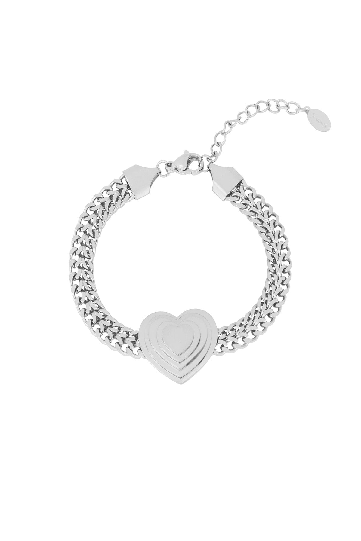 Bold heart armband - Zilver kleur