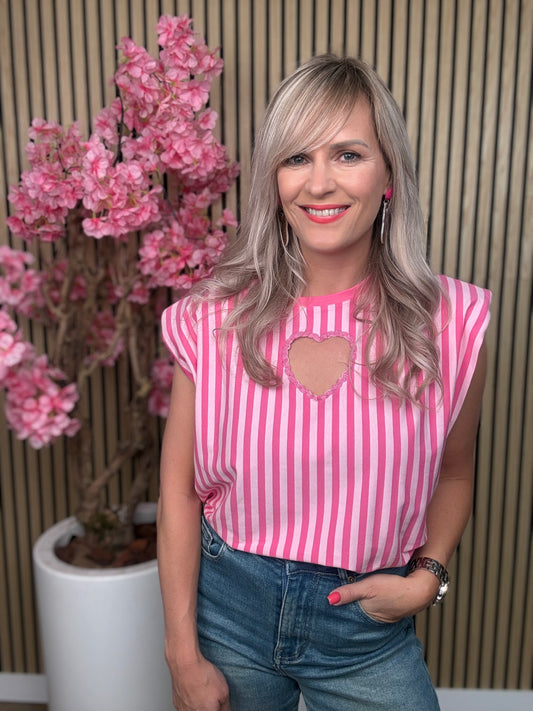 Top | fuchsia en roze | Hartje