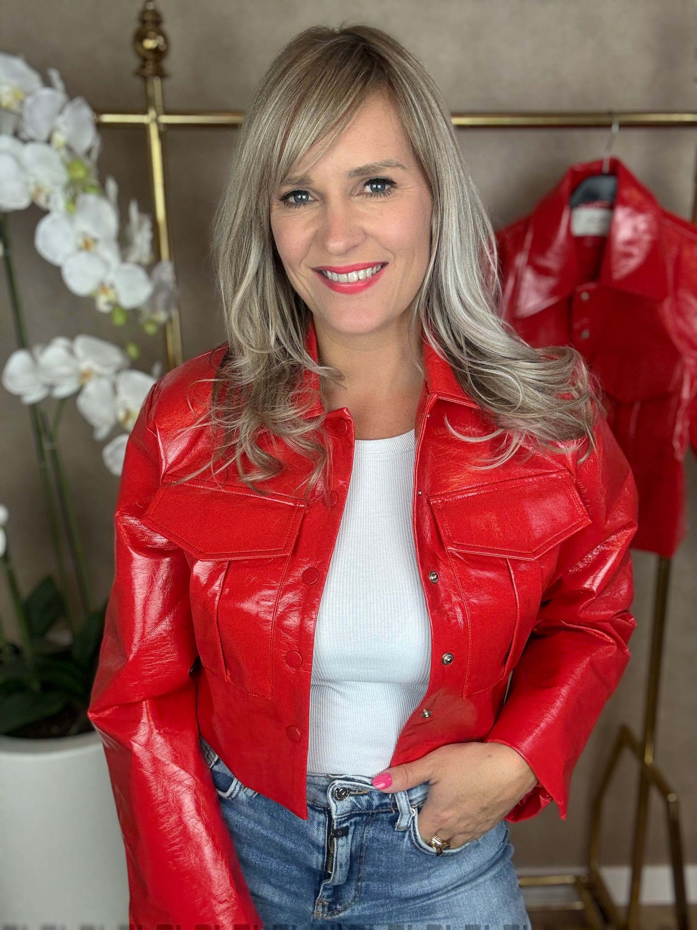 Jasje | leather-look | Rood
