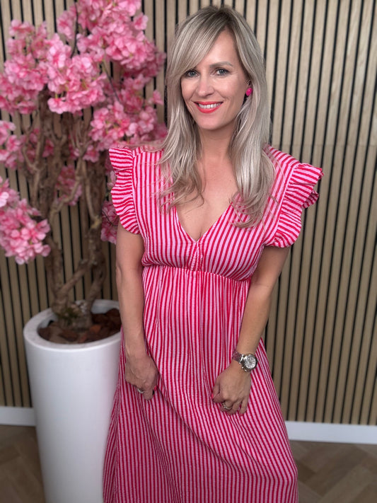 Jurk | Roze-rood | Lang