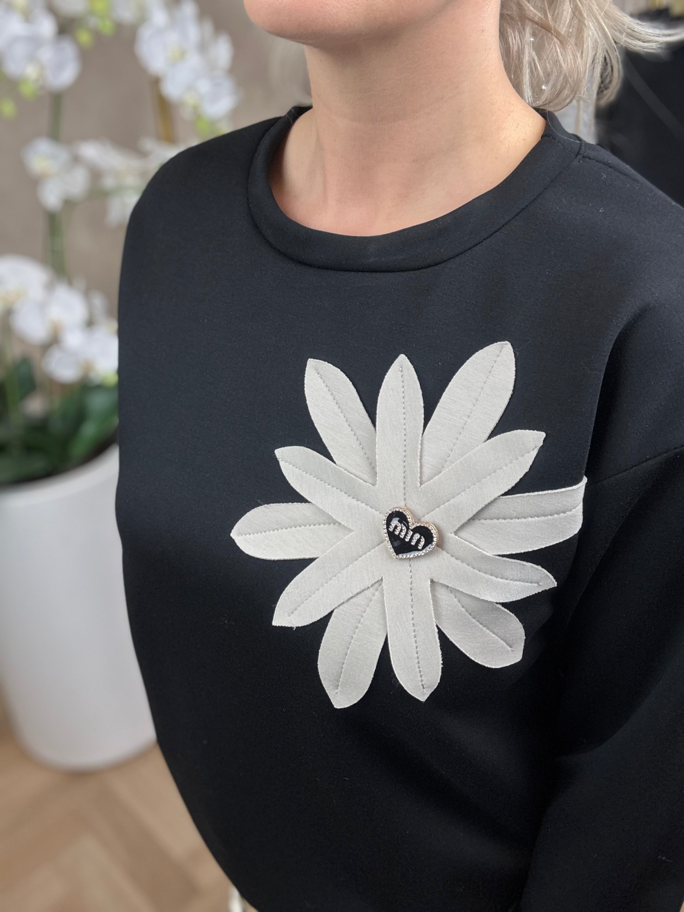 2-Delige set | Bloem | Zwart