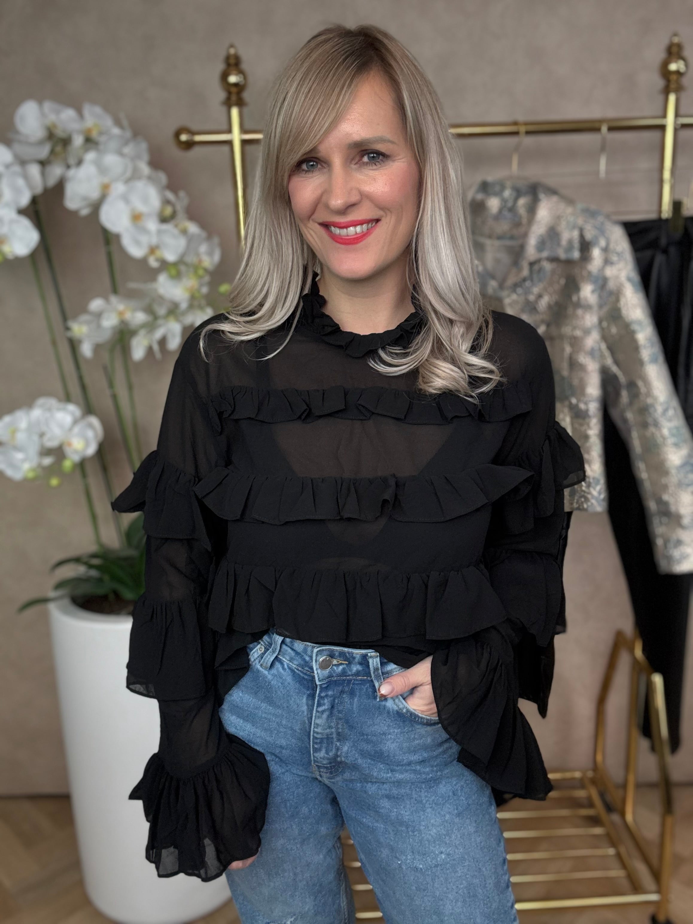 Top | Ruches | Zwart