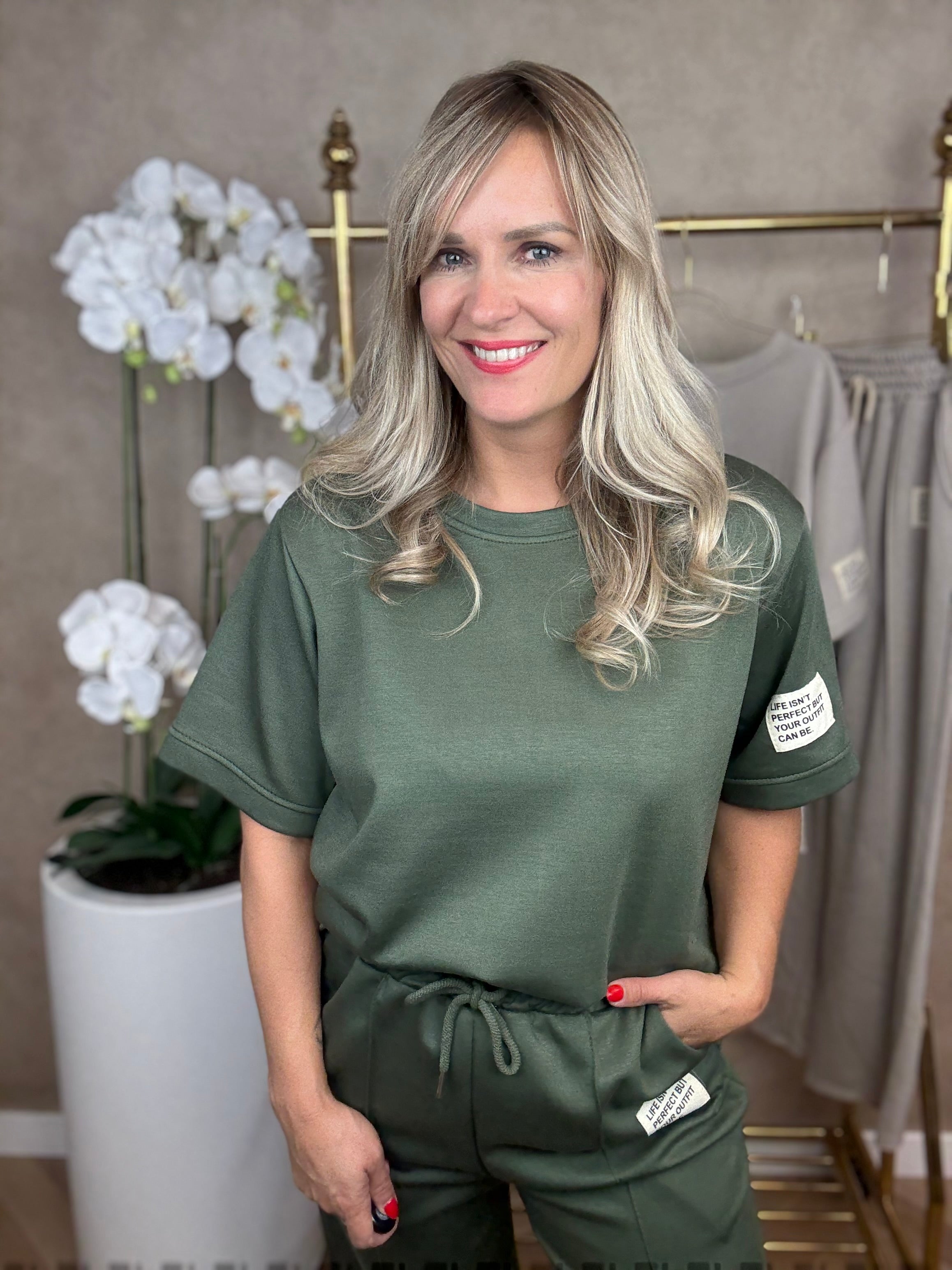 Set | Joggingpak | Army groen