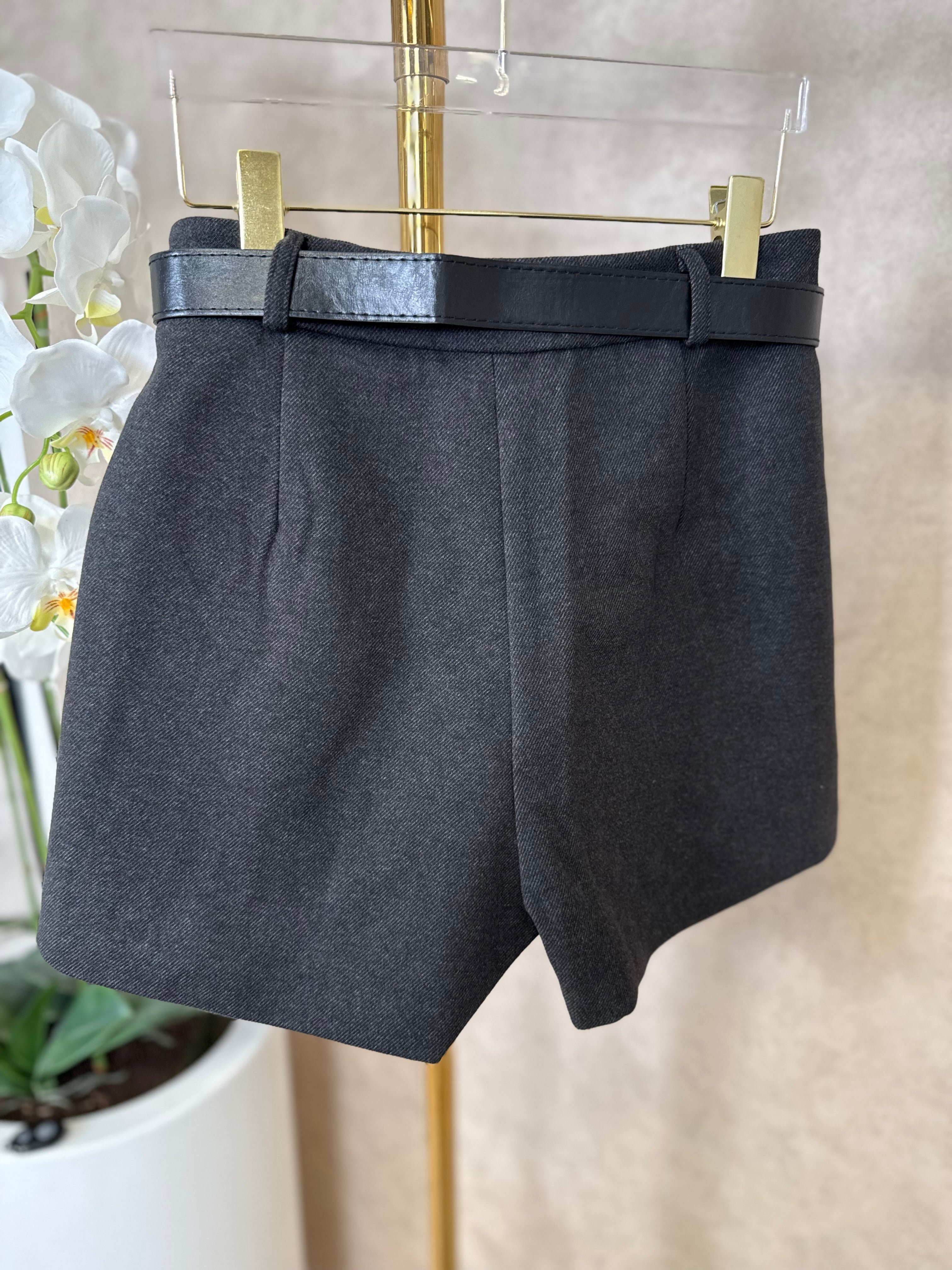 Broekje | Tweed Stof | Grijs