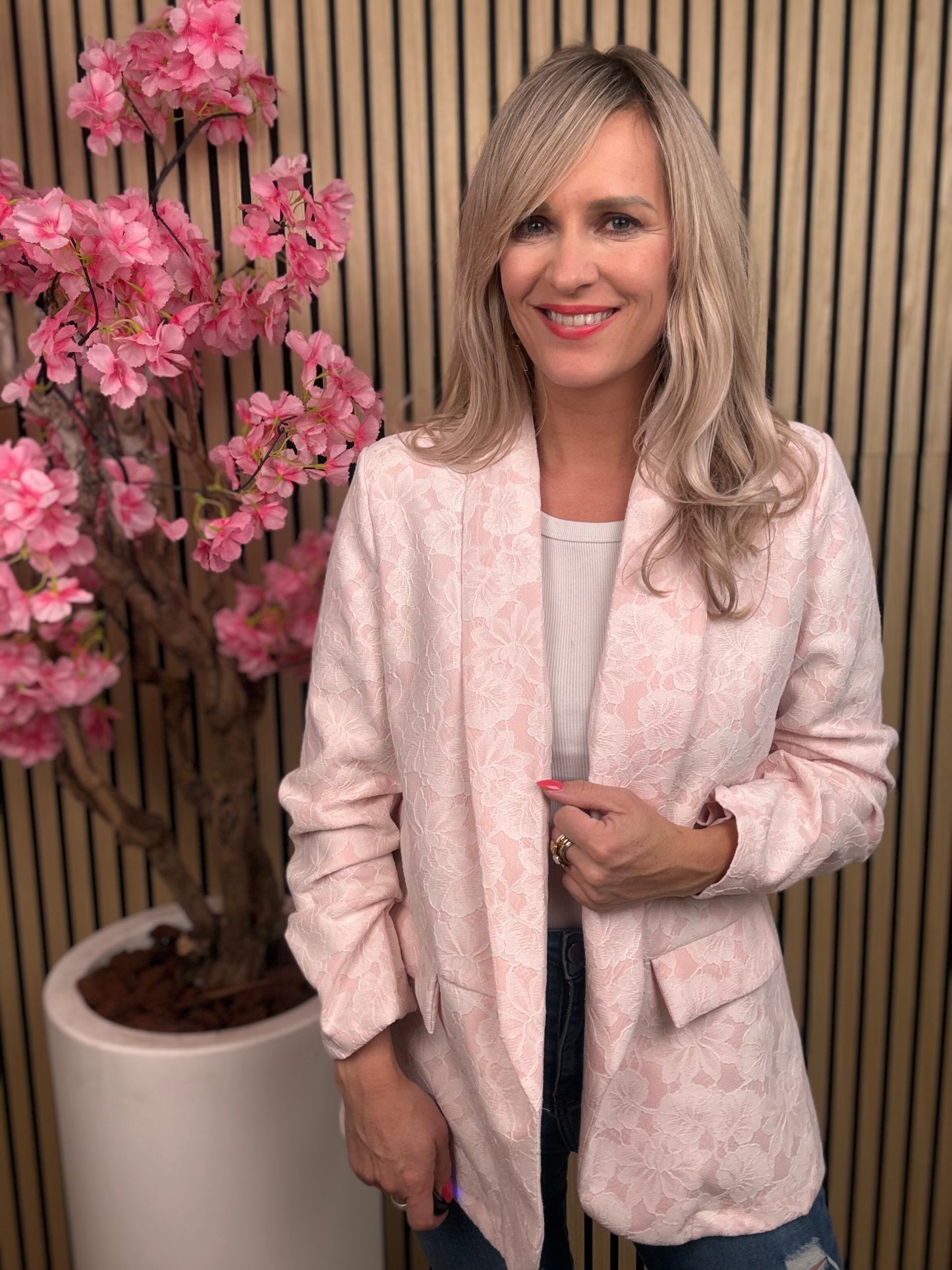 Blazer | Kant Bloem | Roze