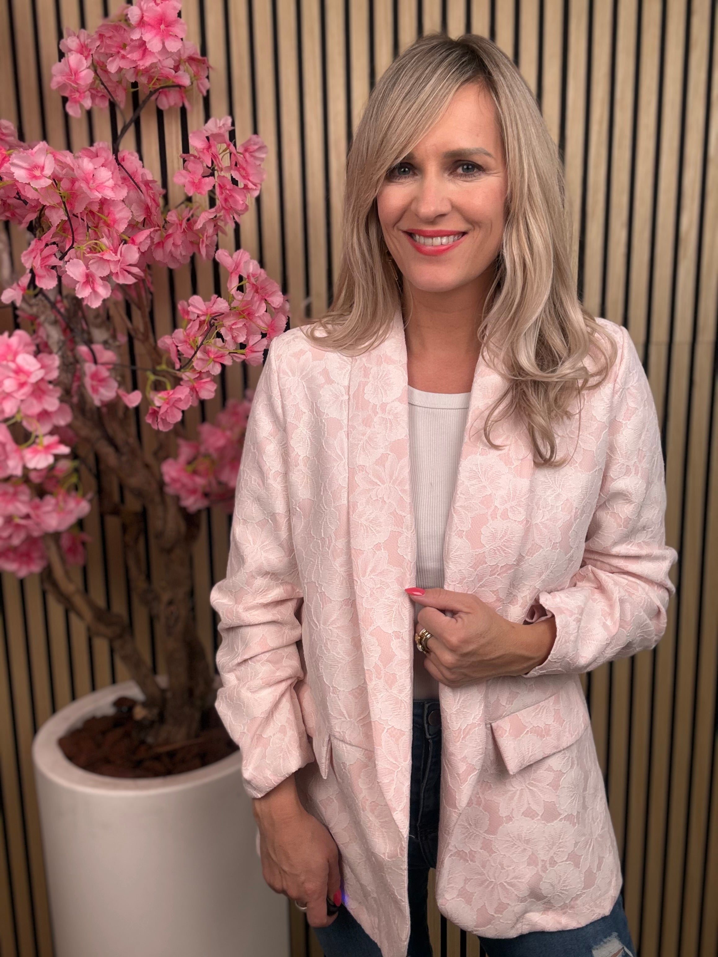 Blazer | Kant Bloem | Roze