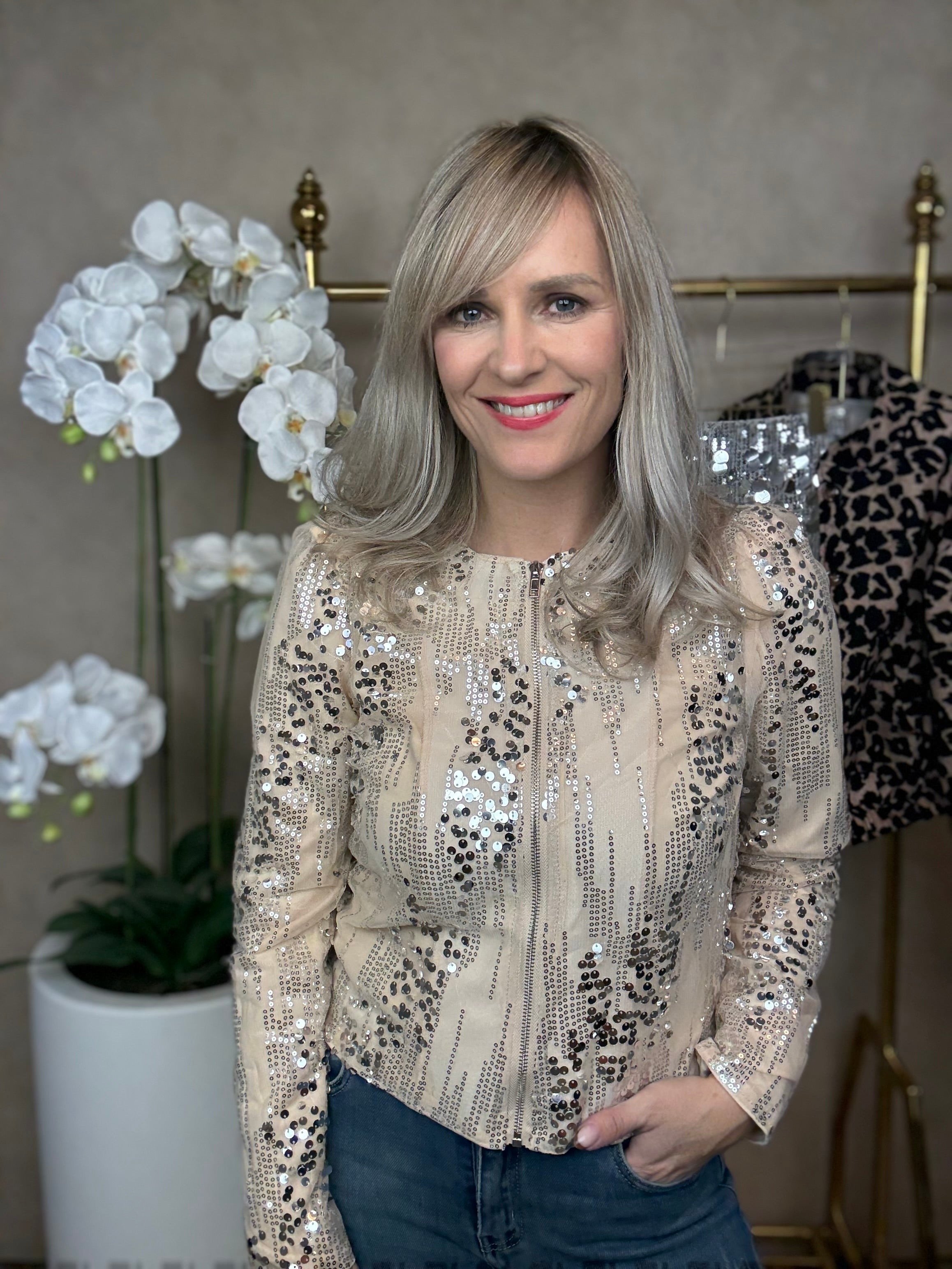 Jasje | pailetten | Beige