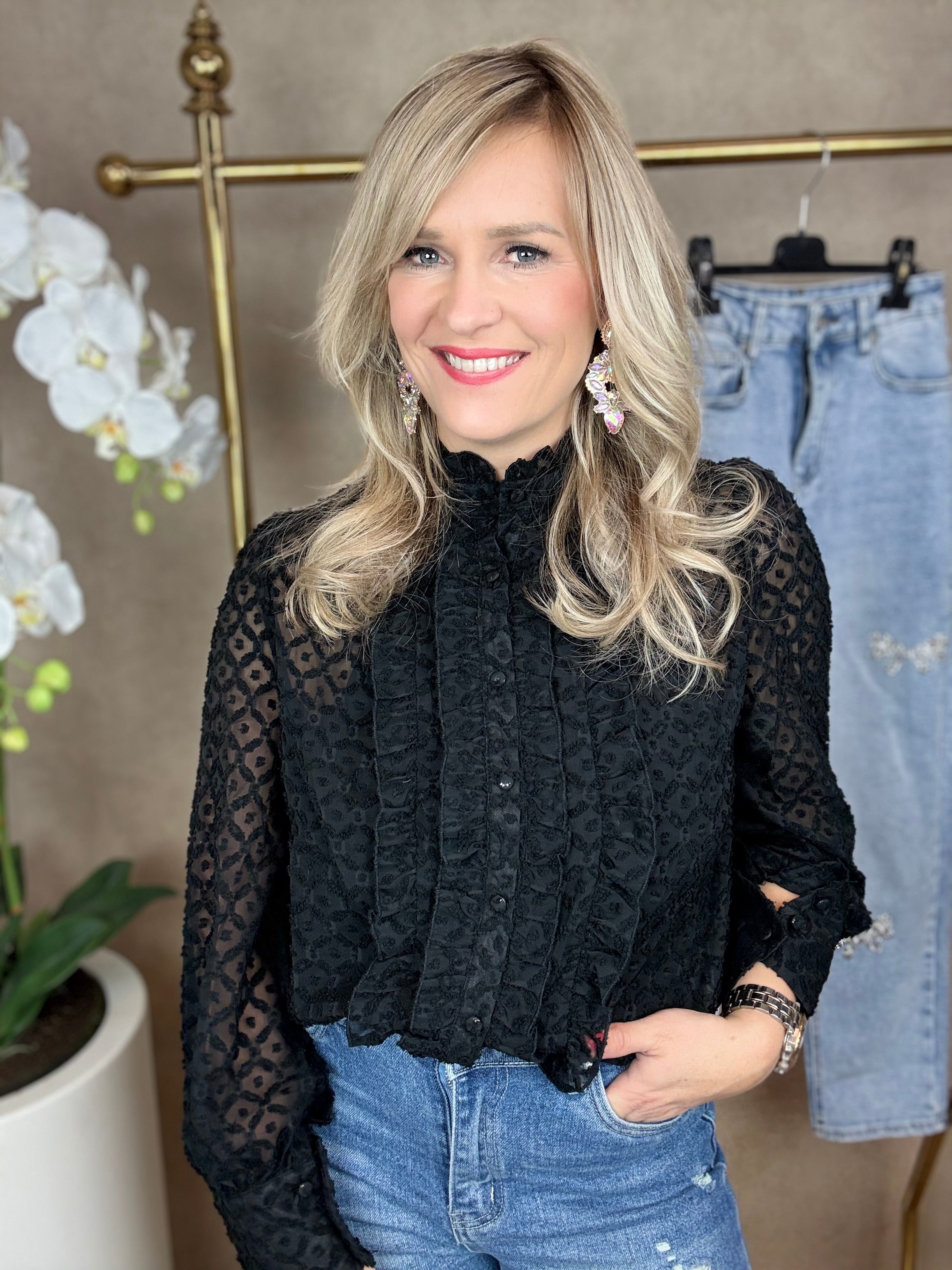 Blouse | Maureen | Zwart