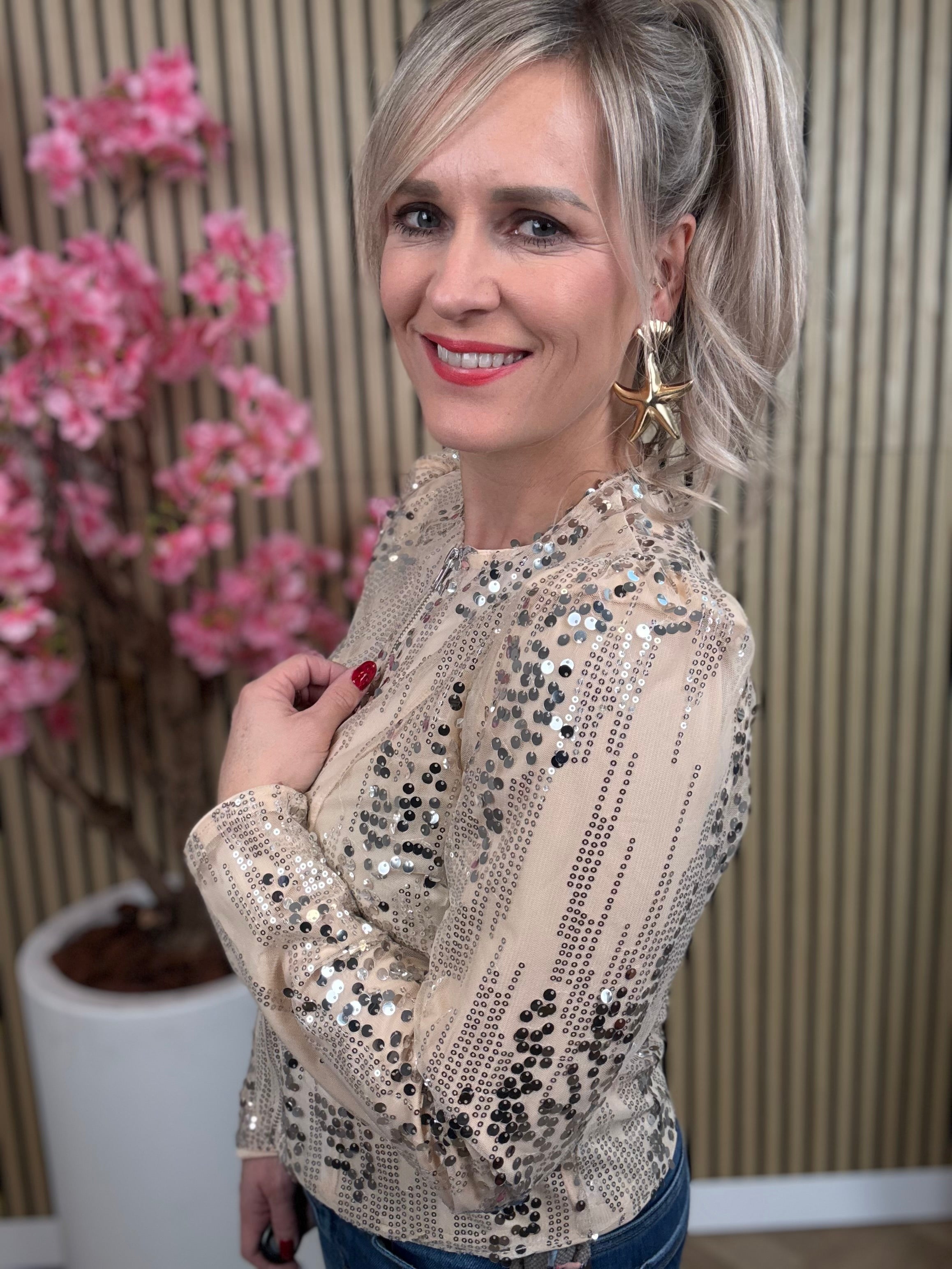 Jasje | pailetten | Beige