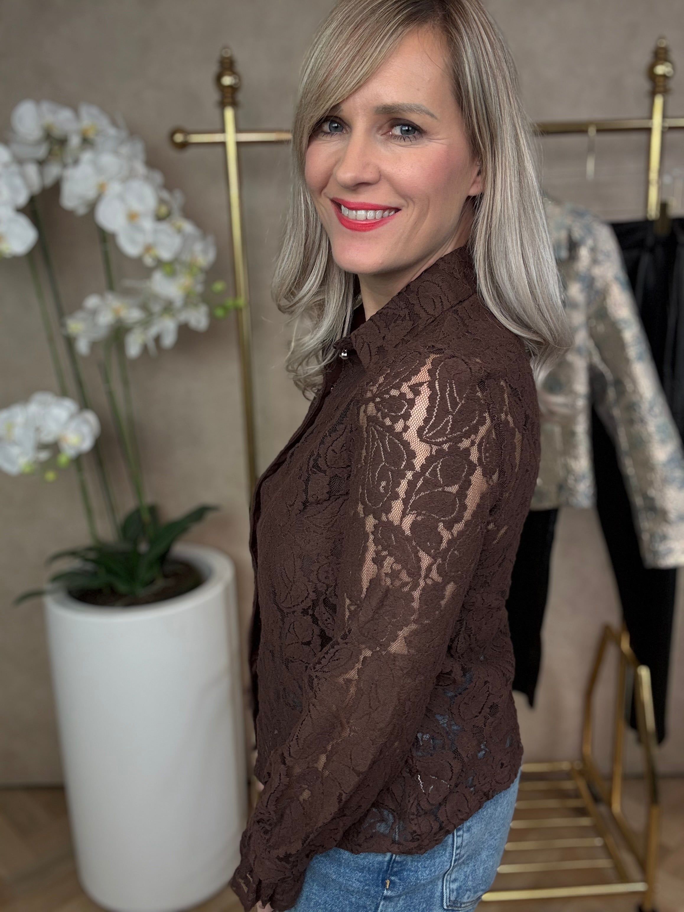 Blouse | Kant | Bruin