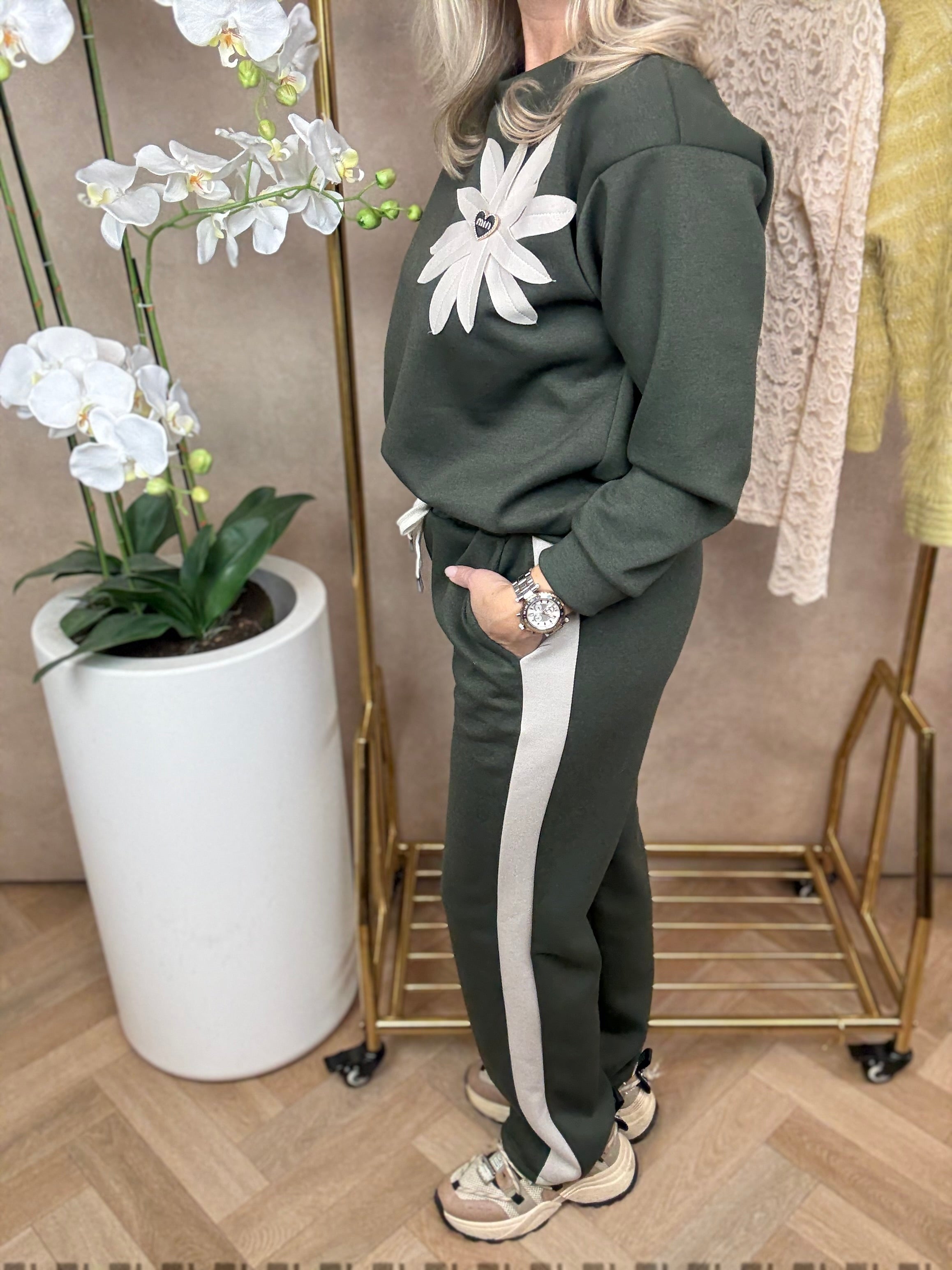 2-Delige set | Bloem | Army groen