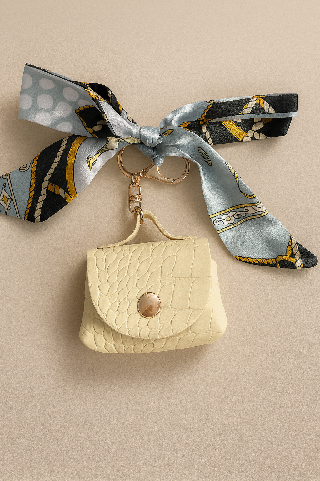 Sleutelhanger | Tasje | Beige