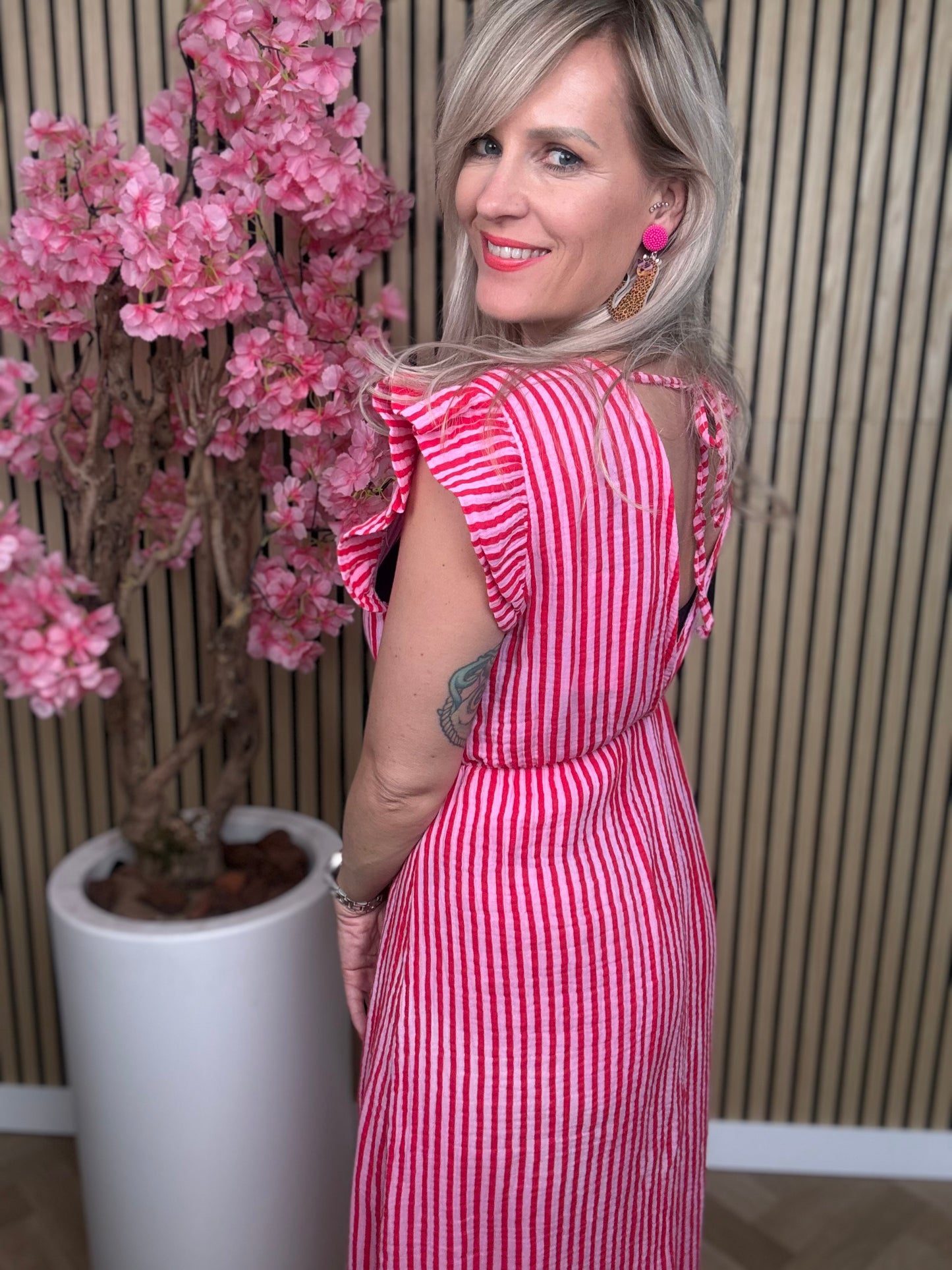 Jurk | Roze-rood | Lang