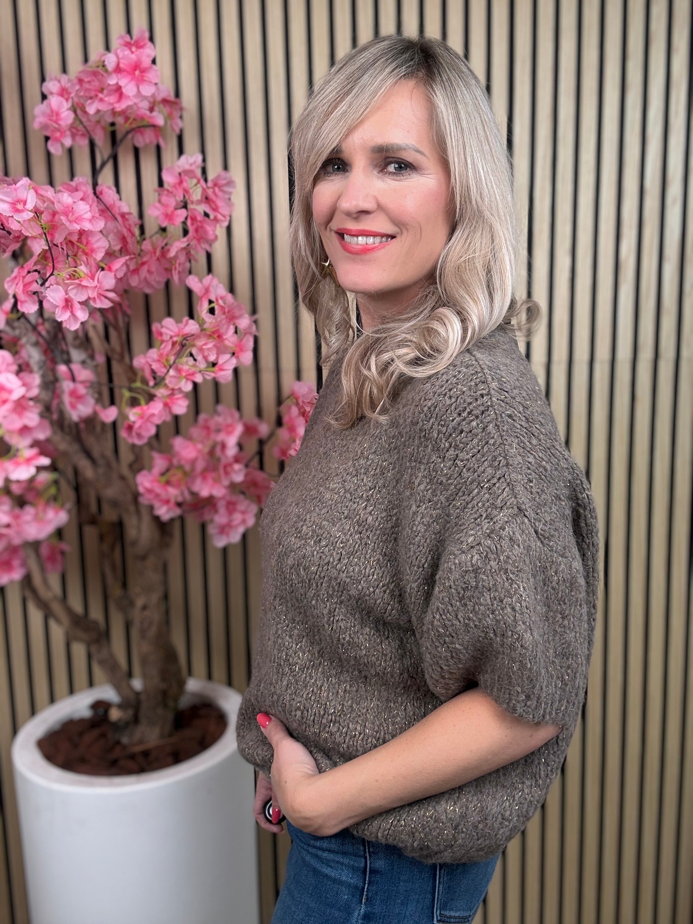 truitje | Ambika Gebreid  Taupe