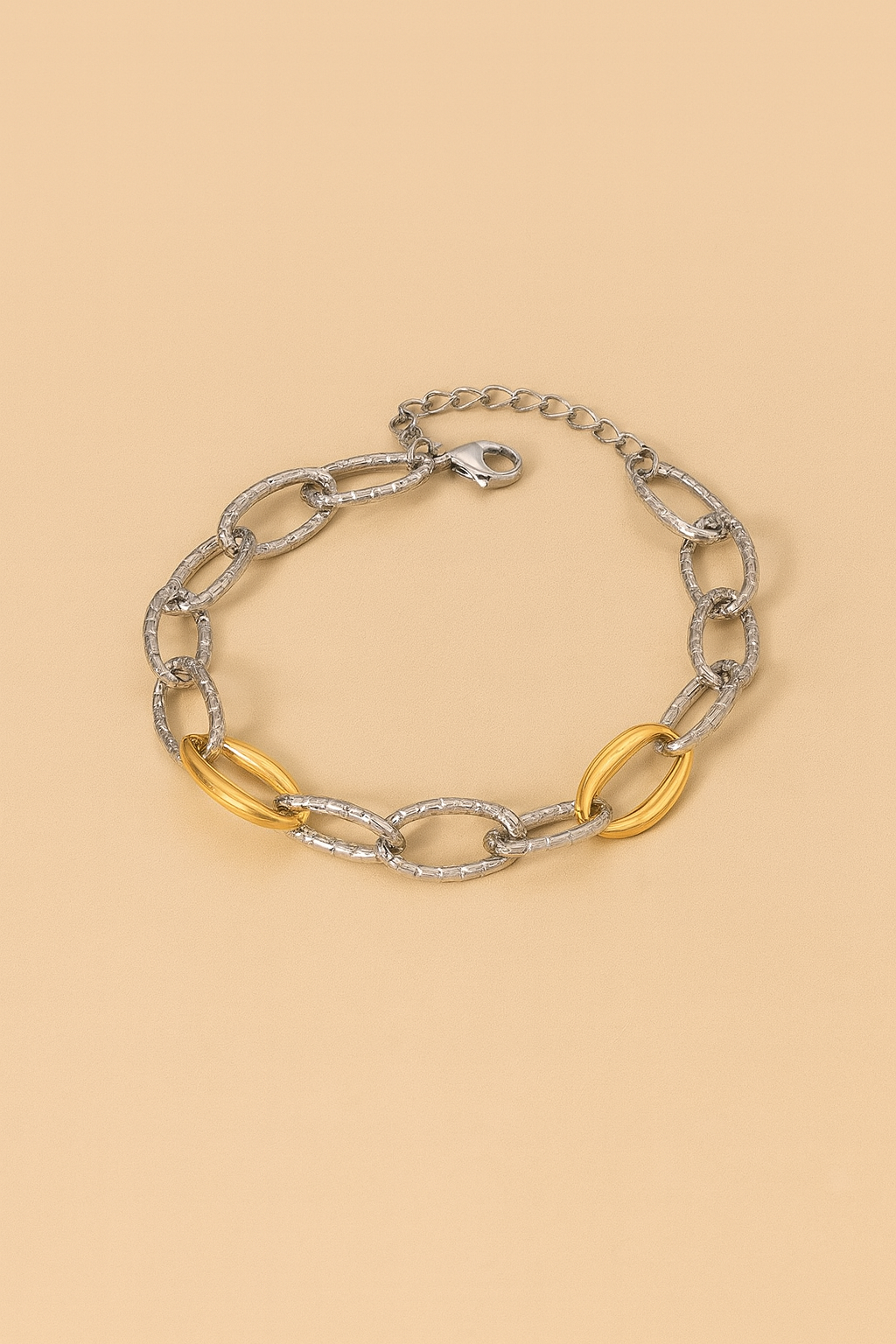 Armband | Schakel | Zilver-goud