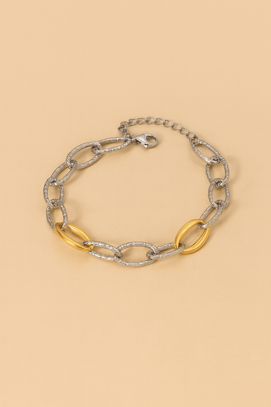 Armband | Schakel | Zilver-goud