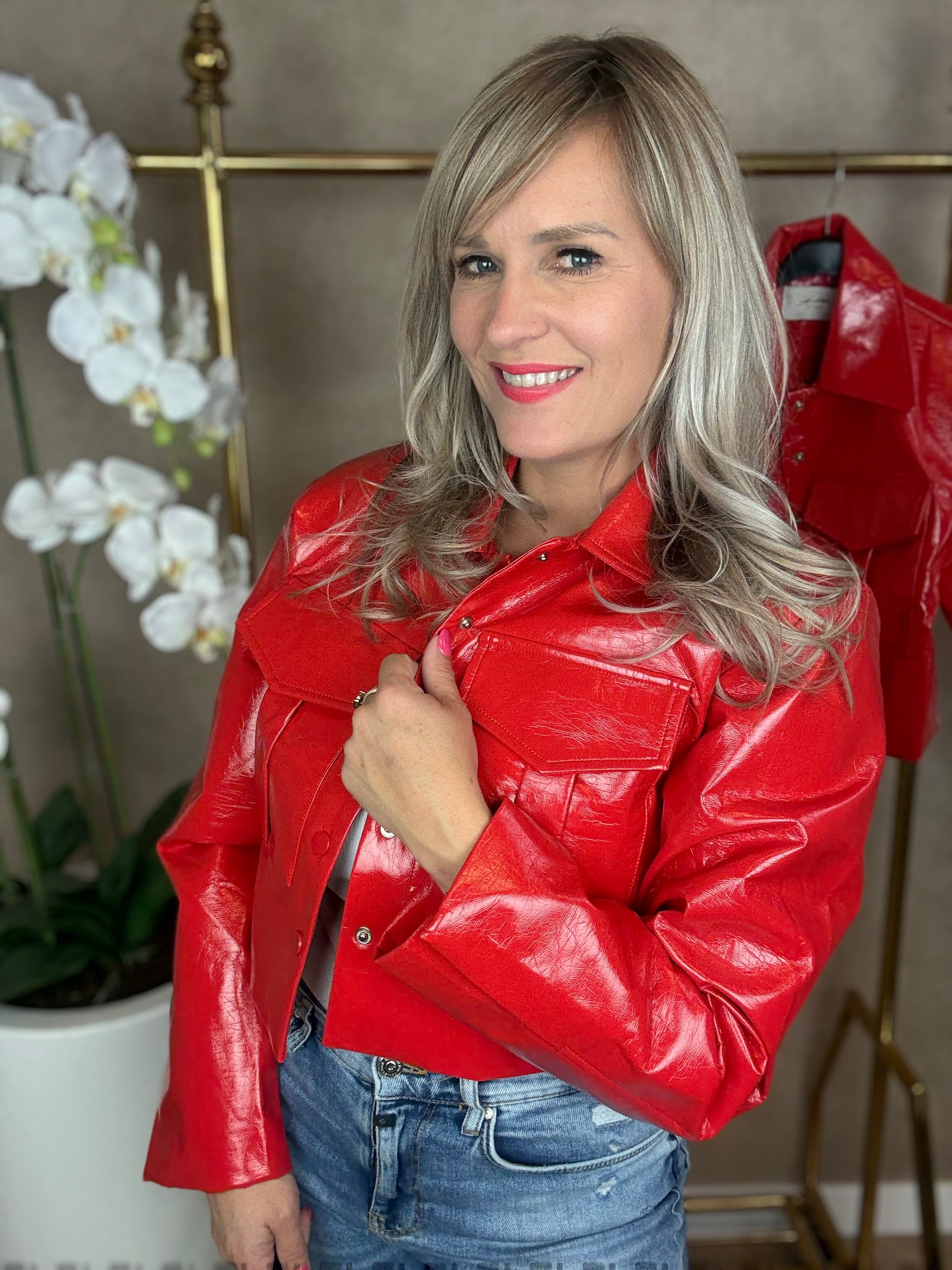 Jasje | leather-look | Rood