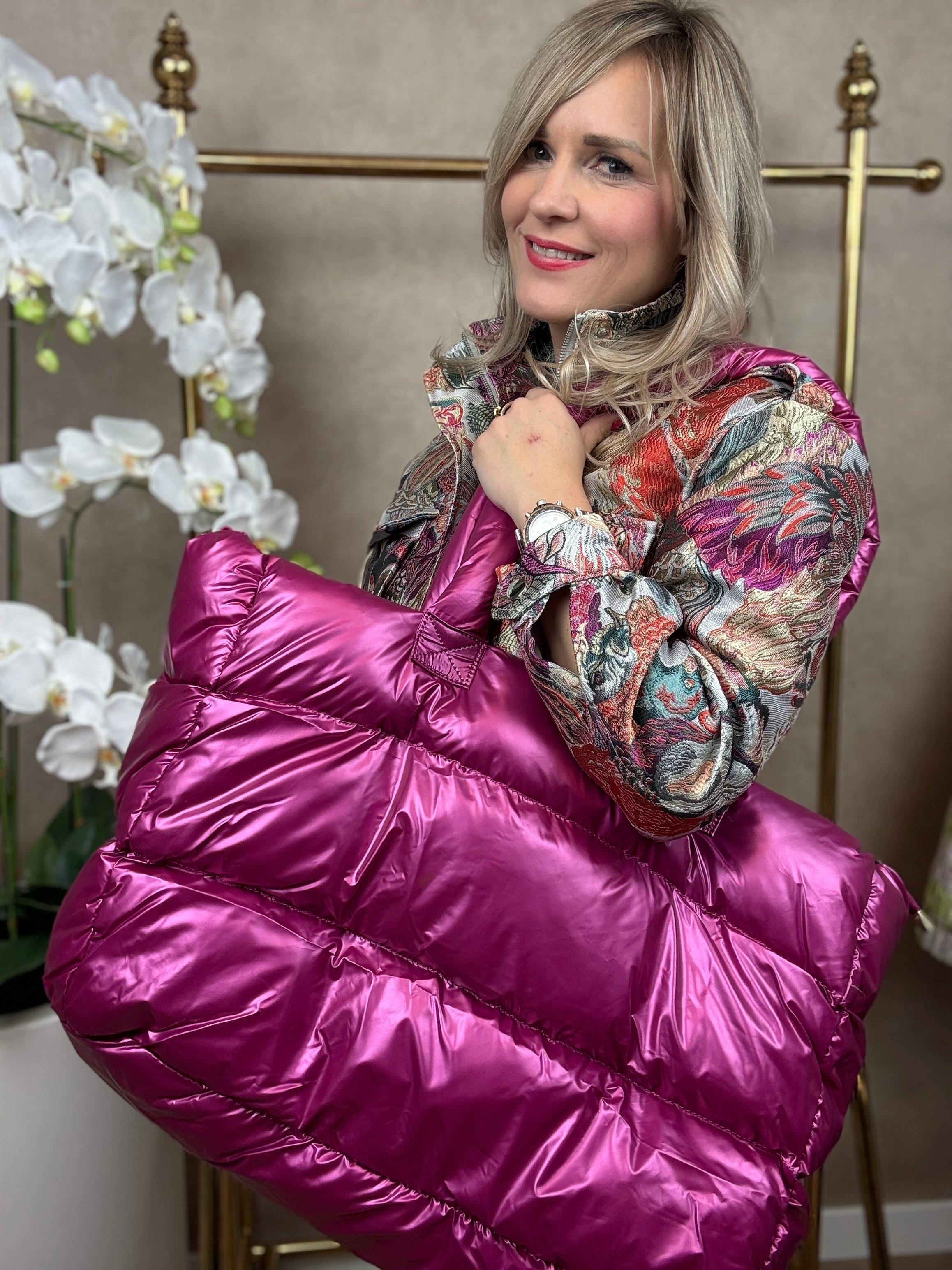 Tas | Puffy | Roze metallic