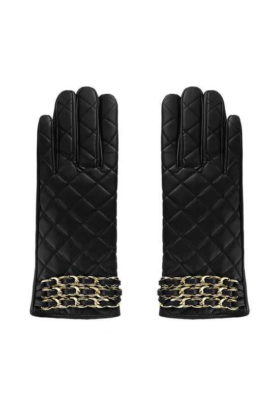 Handschoenen | geruit | met ketting