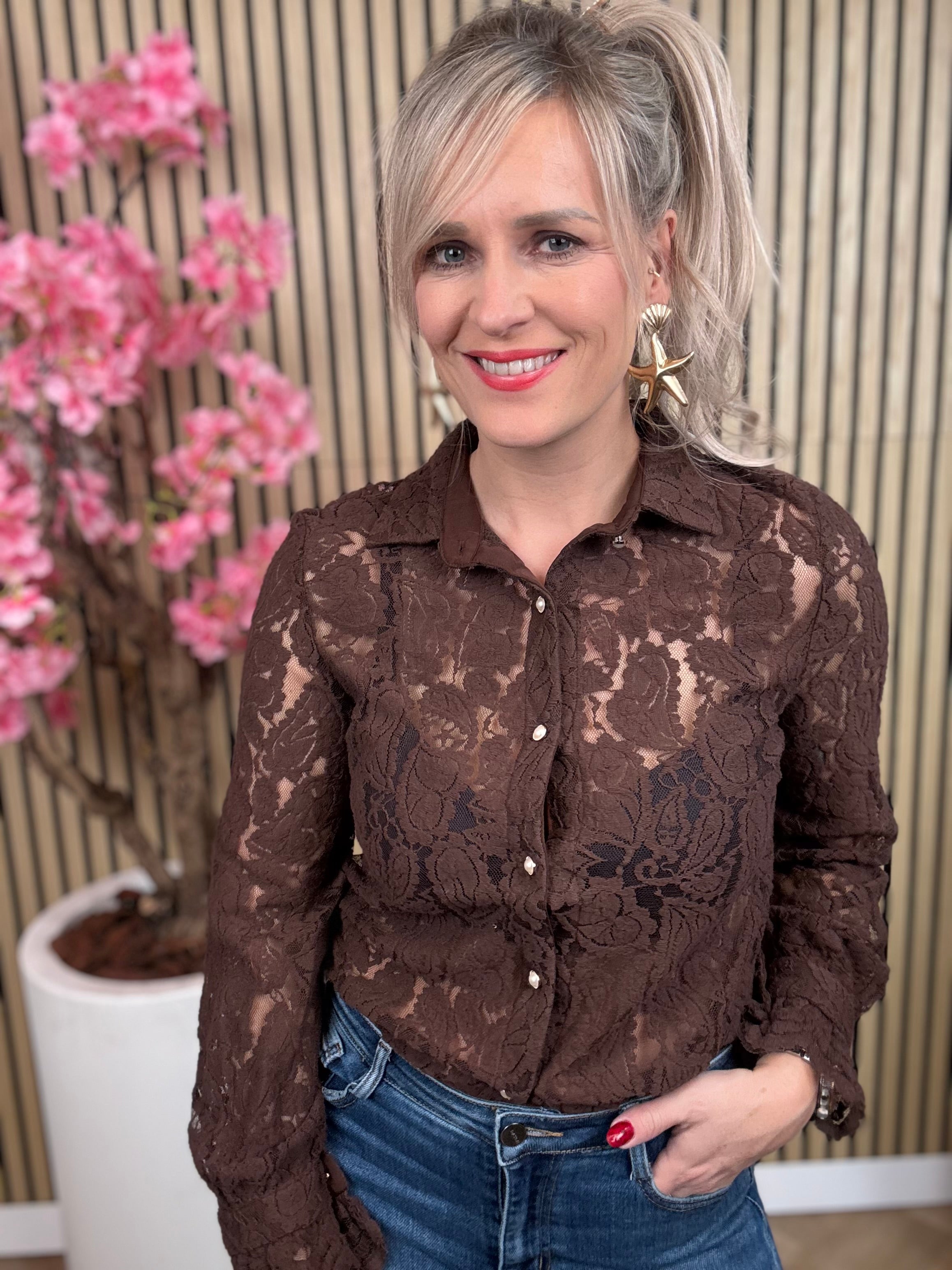 Blouse | Kant | Bruin