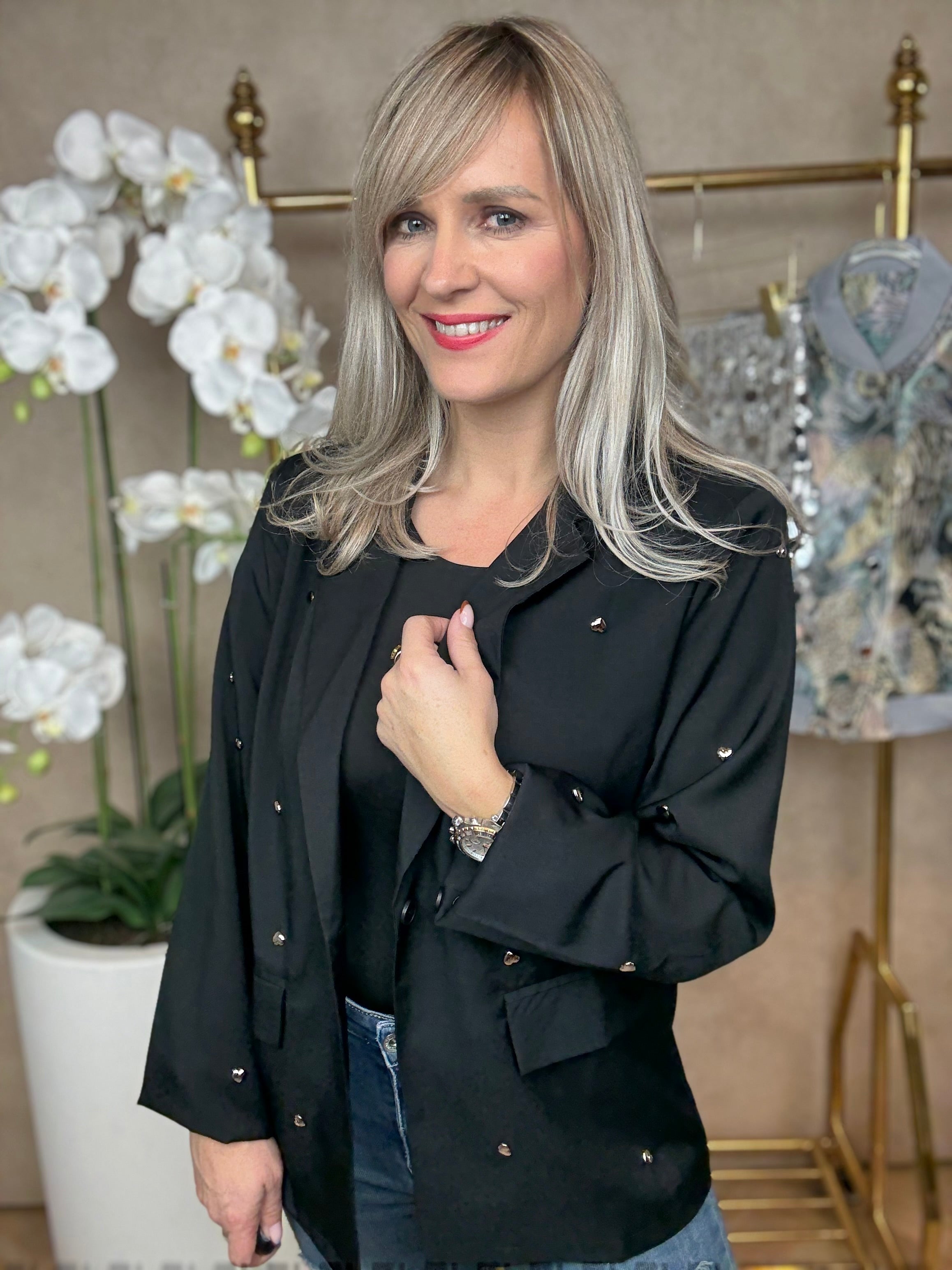 Blazer | Hartjes | Zwart