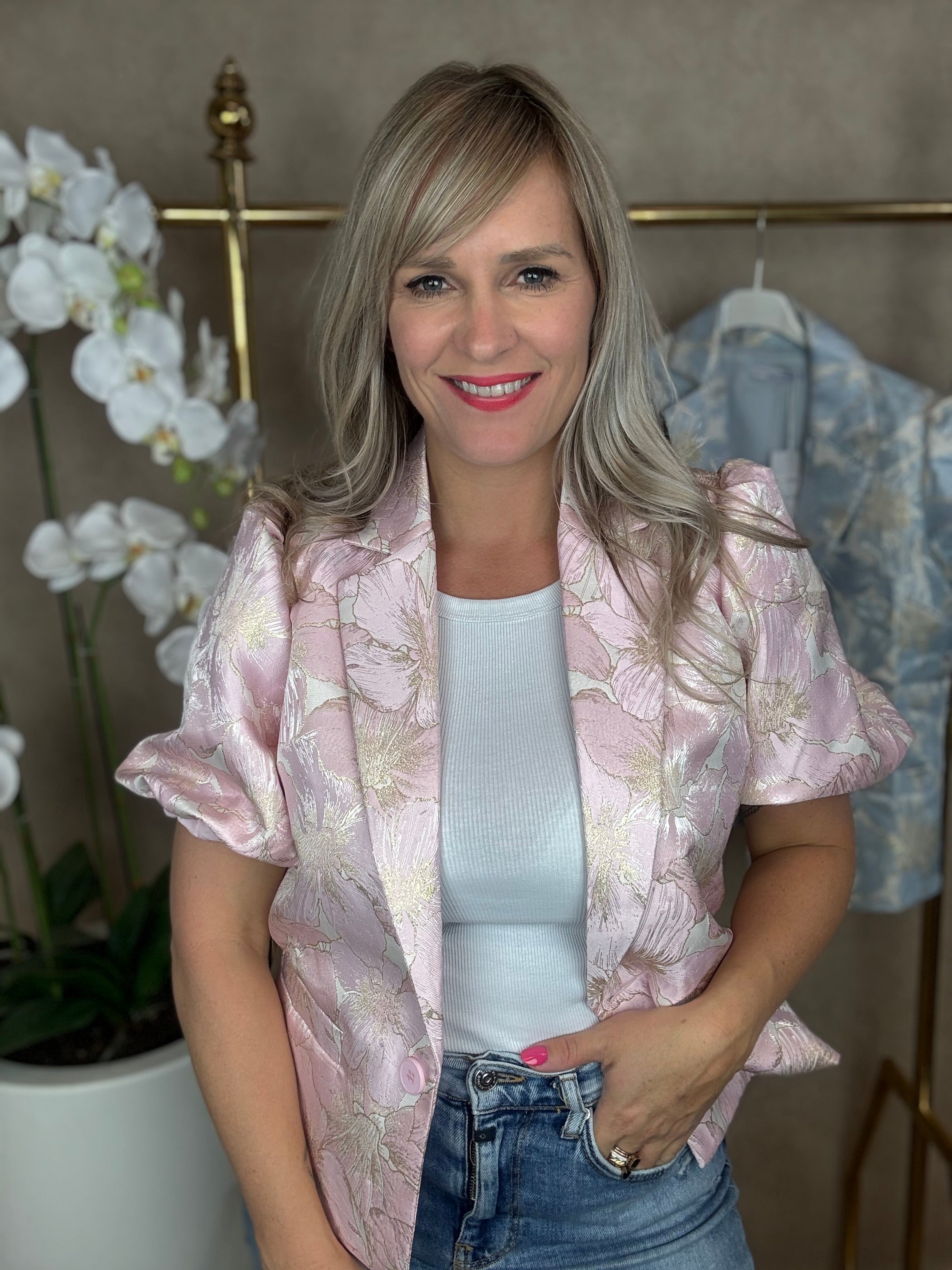 Blazer | Korte Mouw | Roze