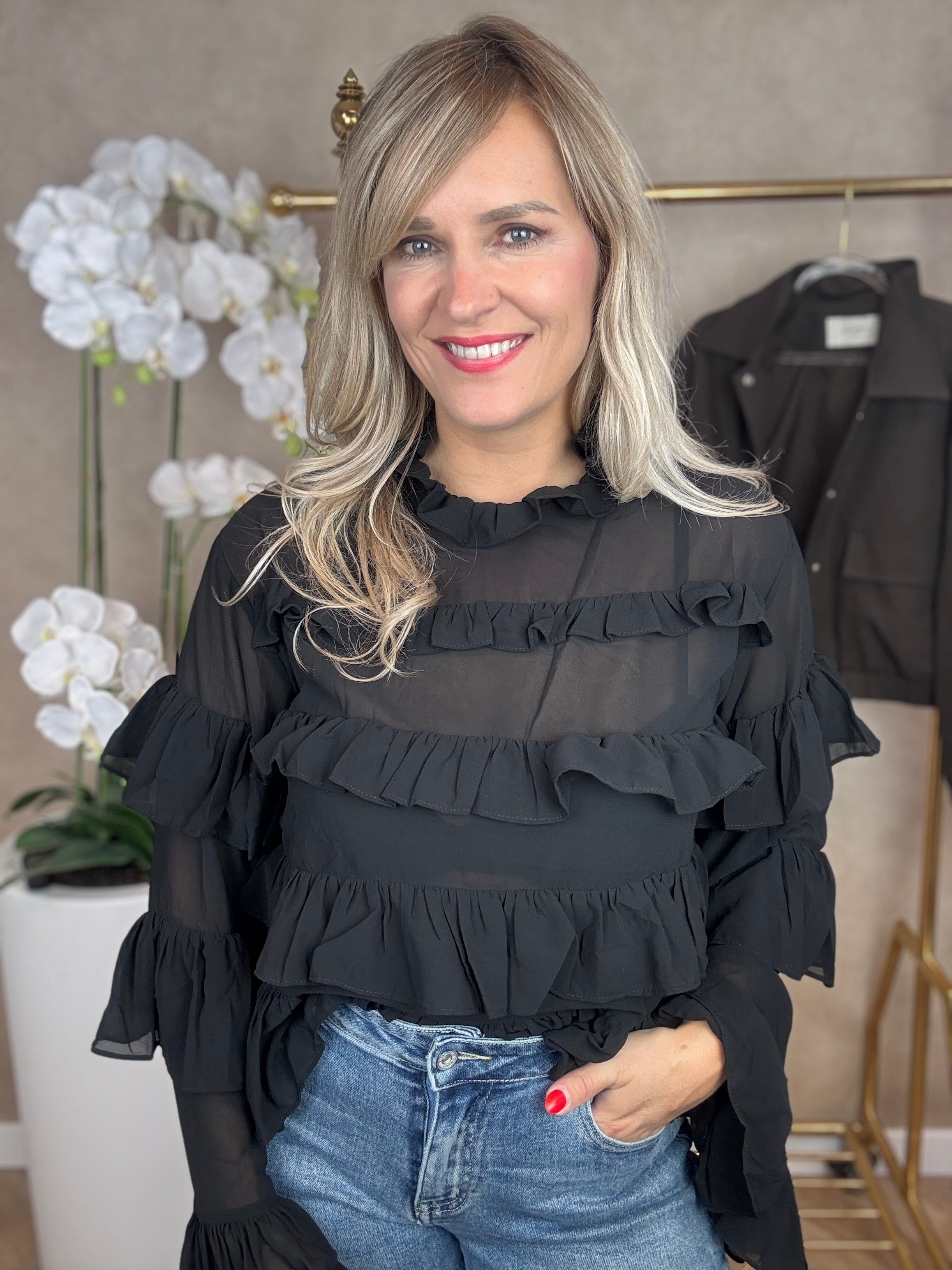 Top | Ruches | Zwart