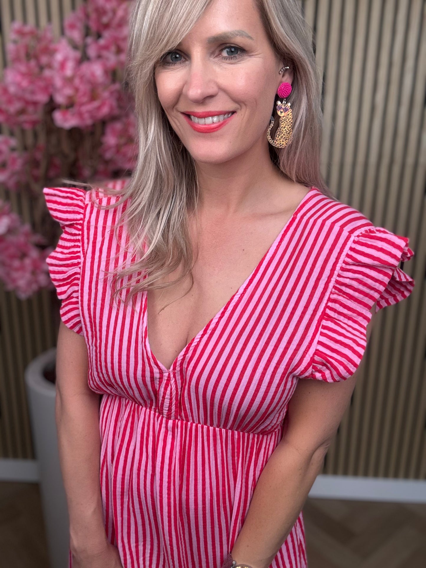 Jurk | Roze-rood | Lang