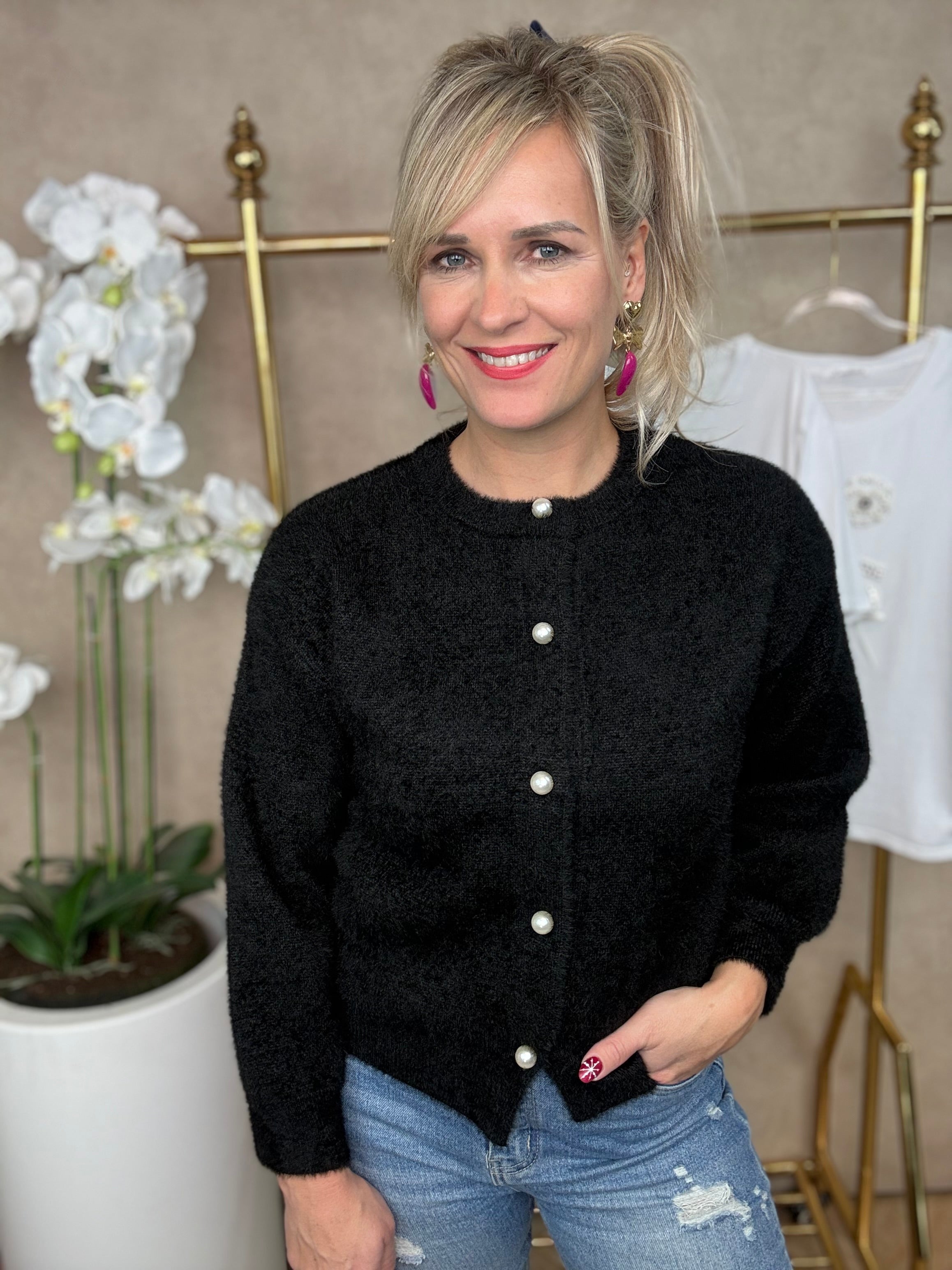 Vestje | Parel | Zwart