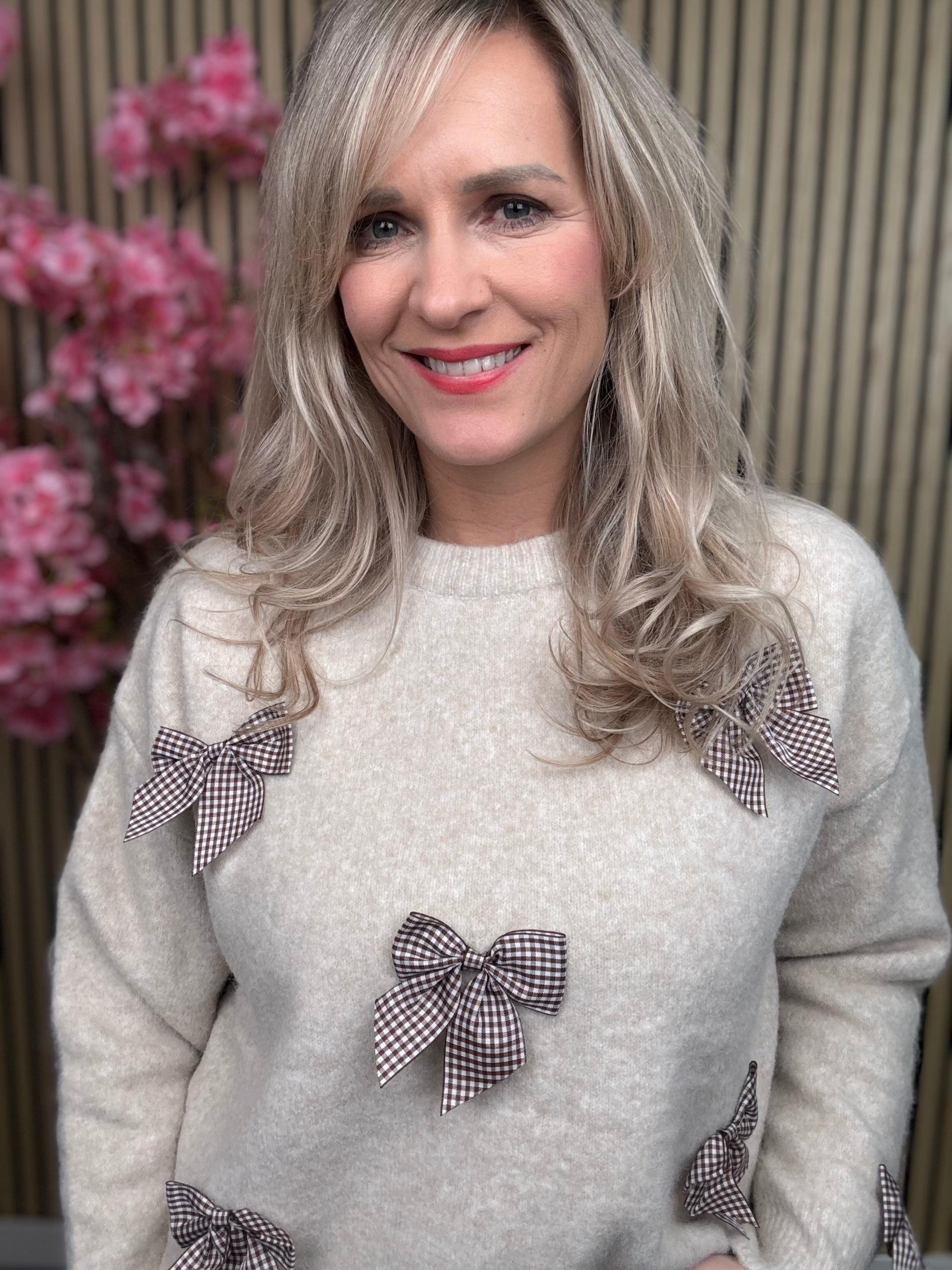 Trui | Strikjes | Beige