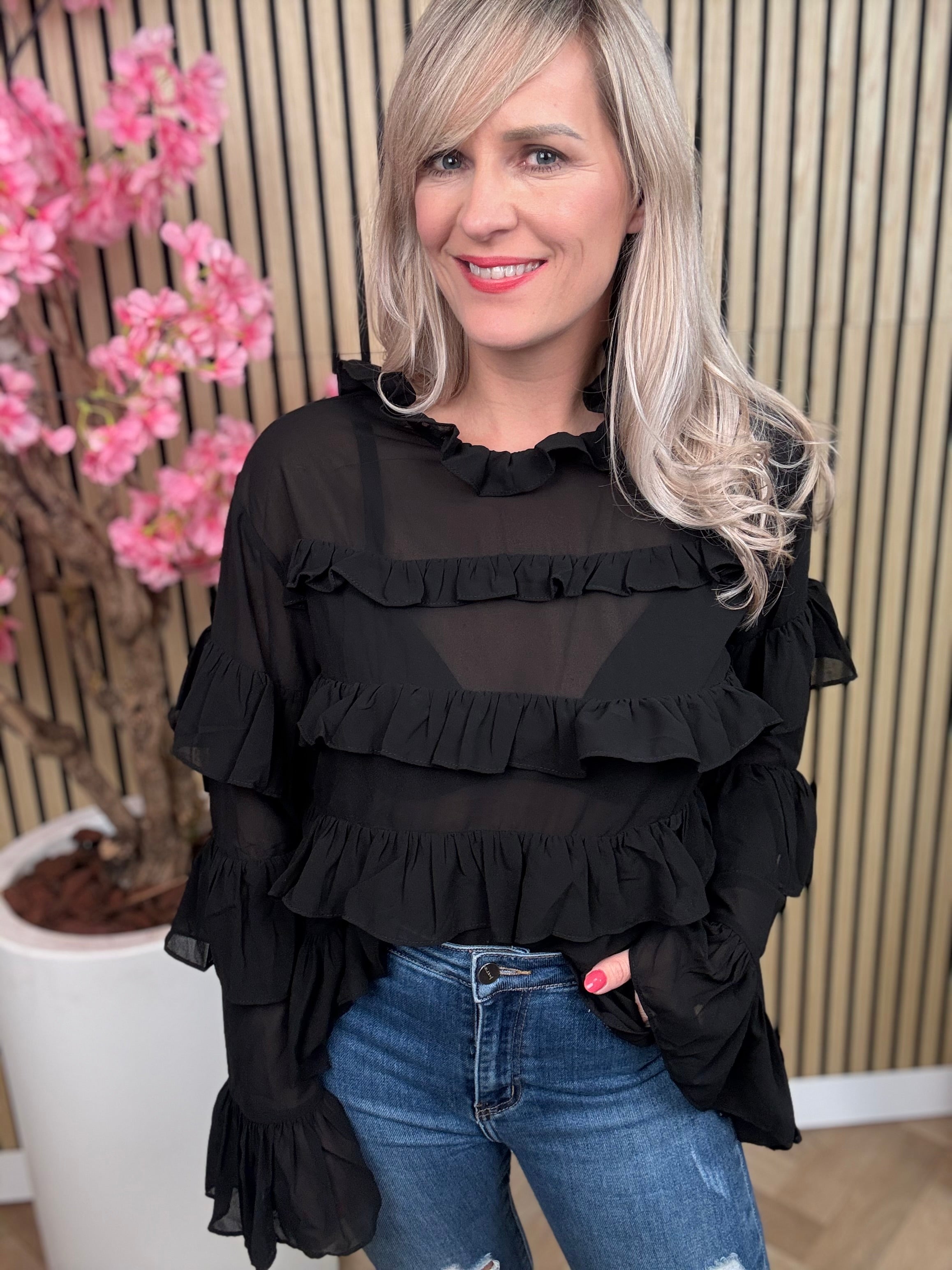 Top | Ruches | Zwart