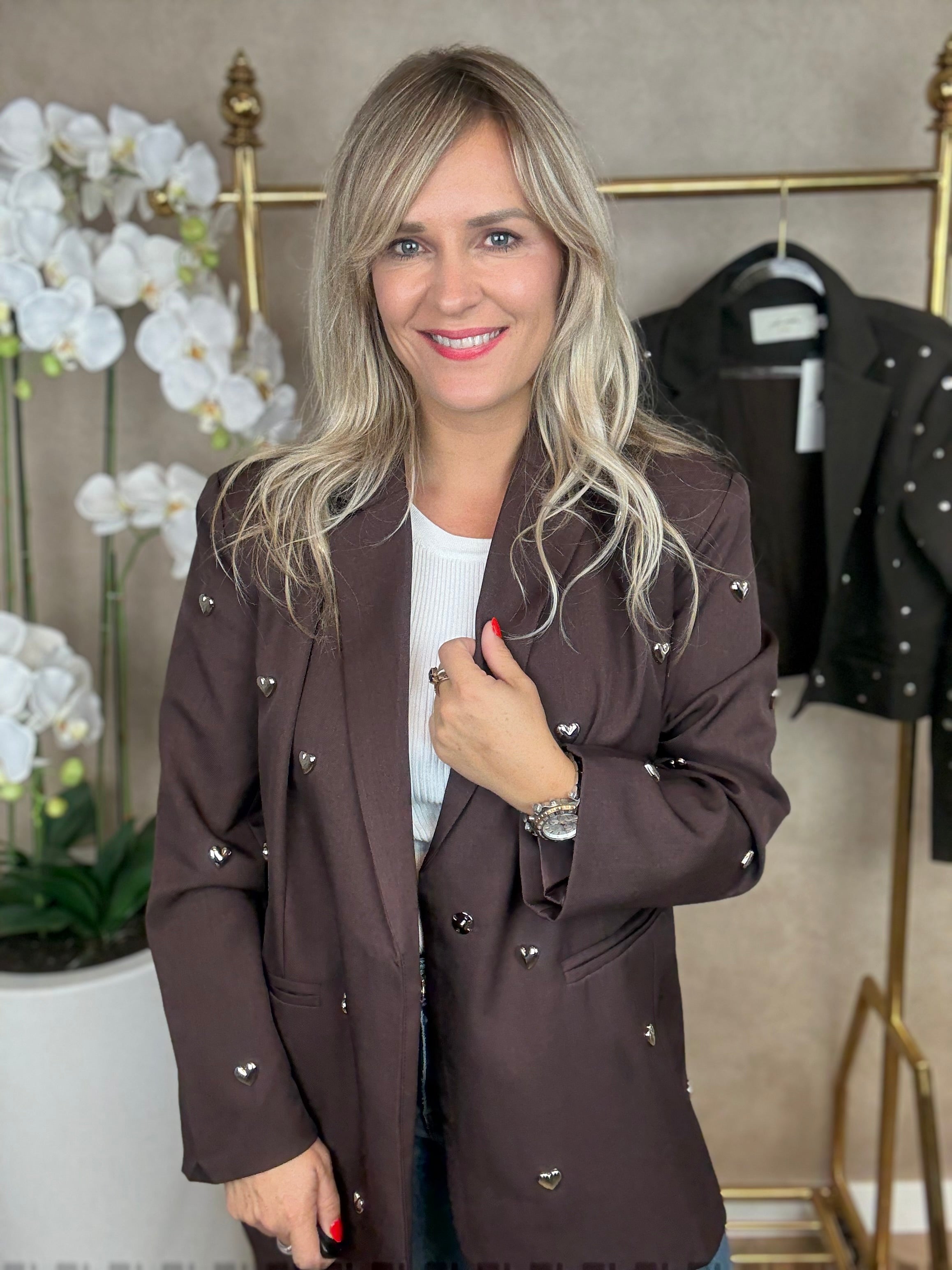 Blazer | Hartjes | Bruin