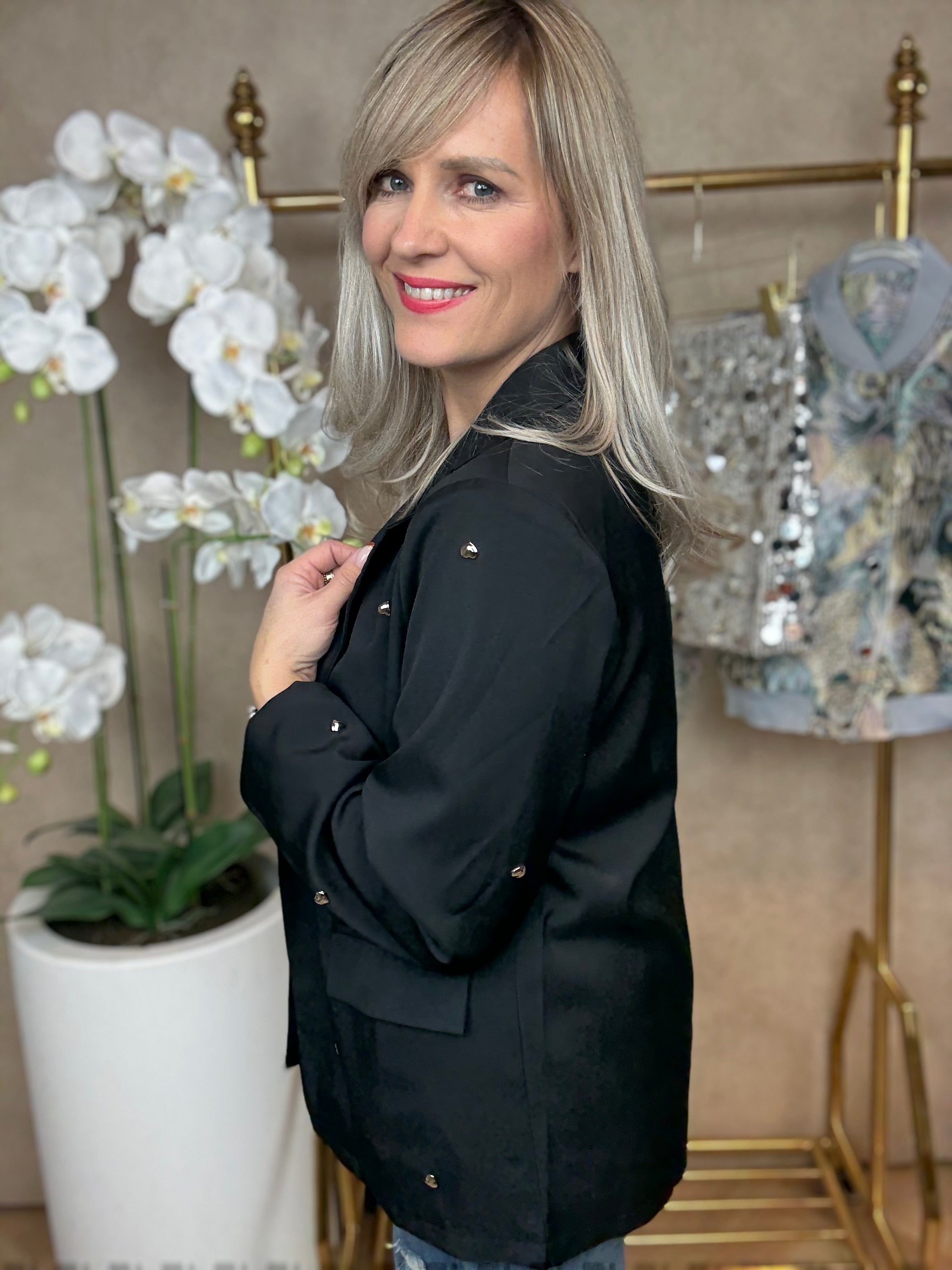 Blazer | Hartjes | Zwart