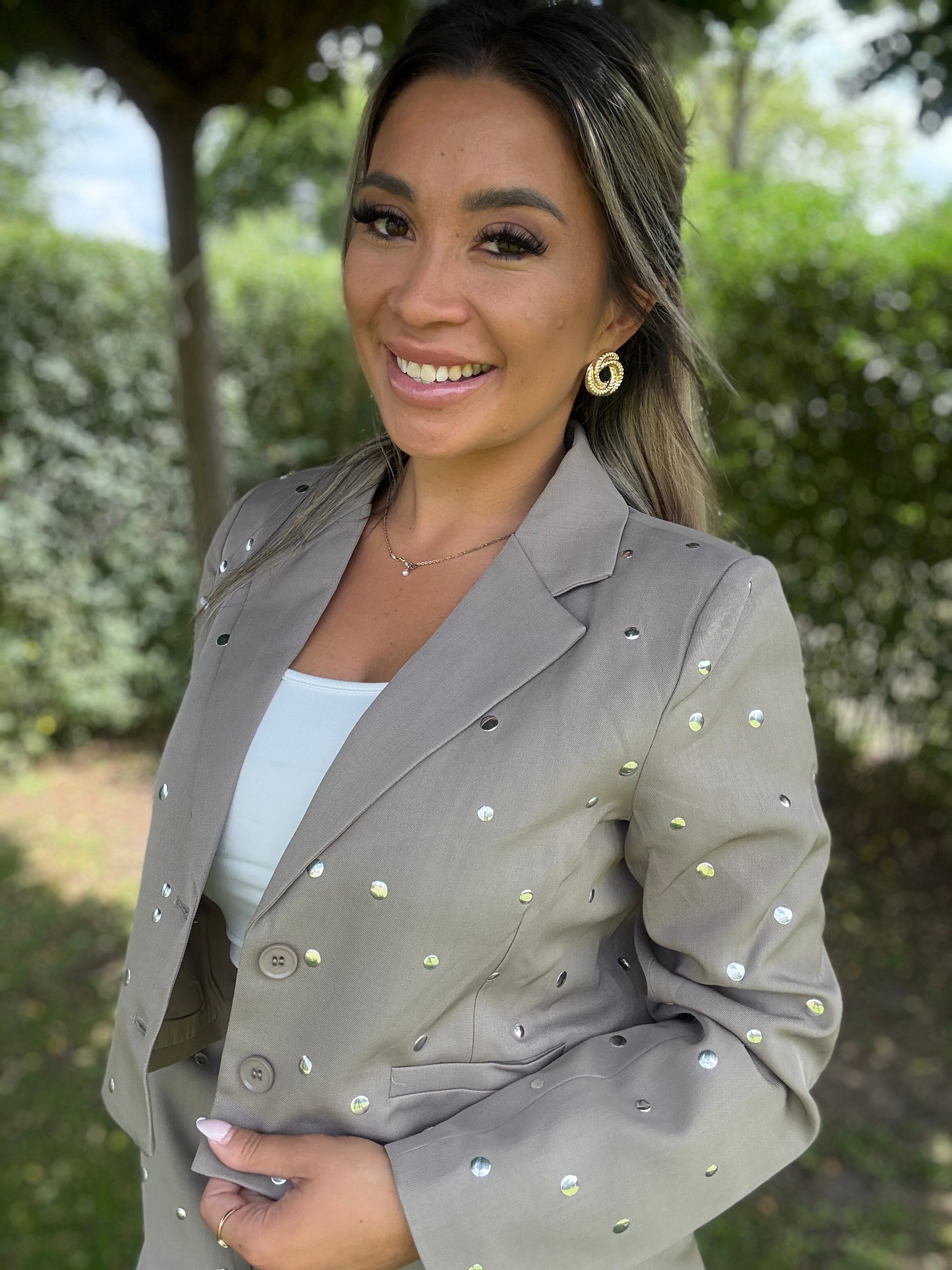 Blazer | Studs | Beige
