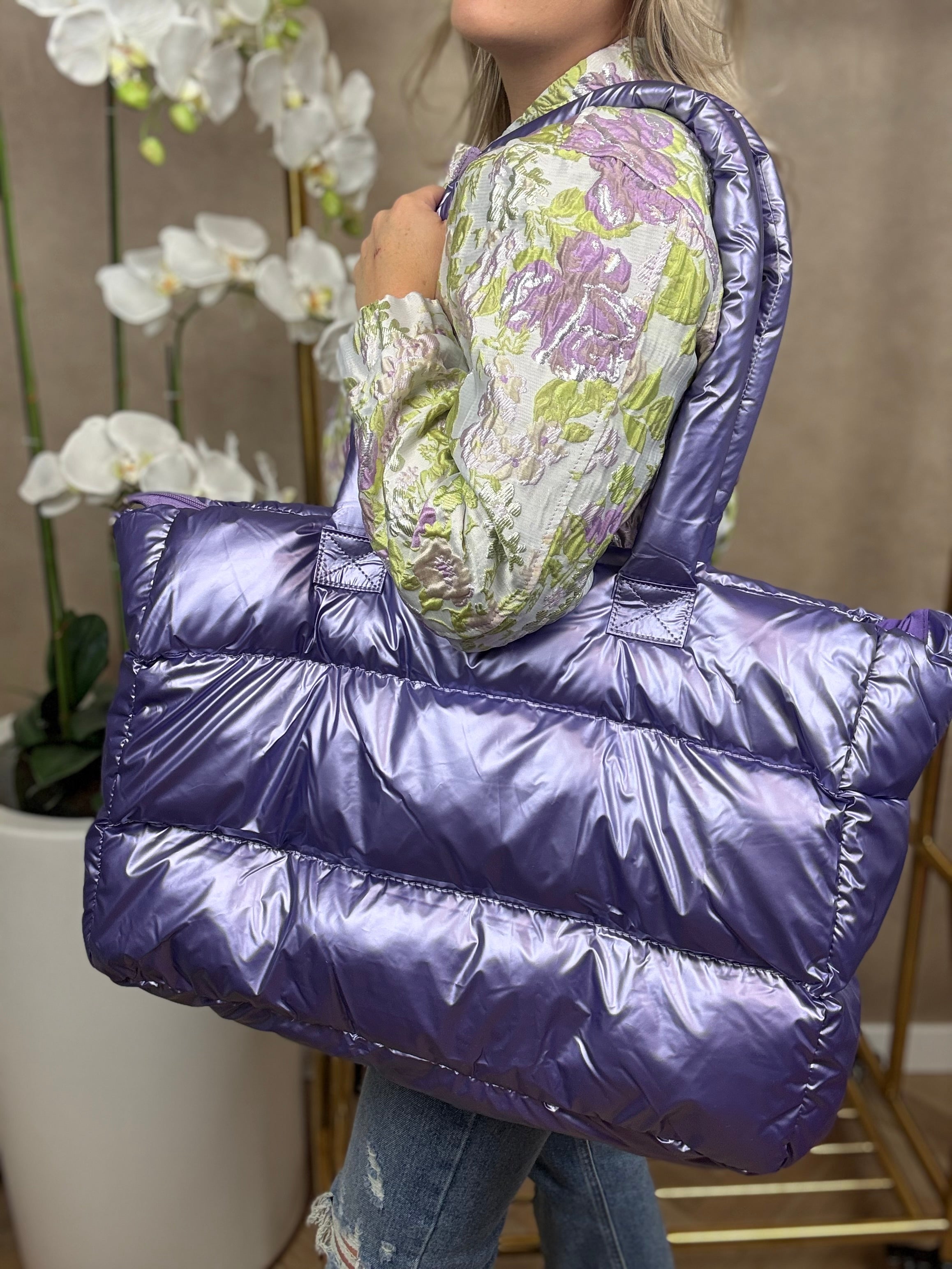 Tas | Puffy | Roze metallic