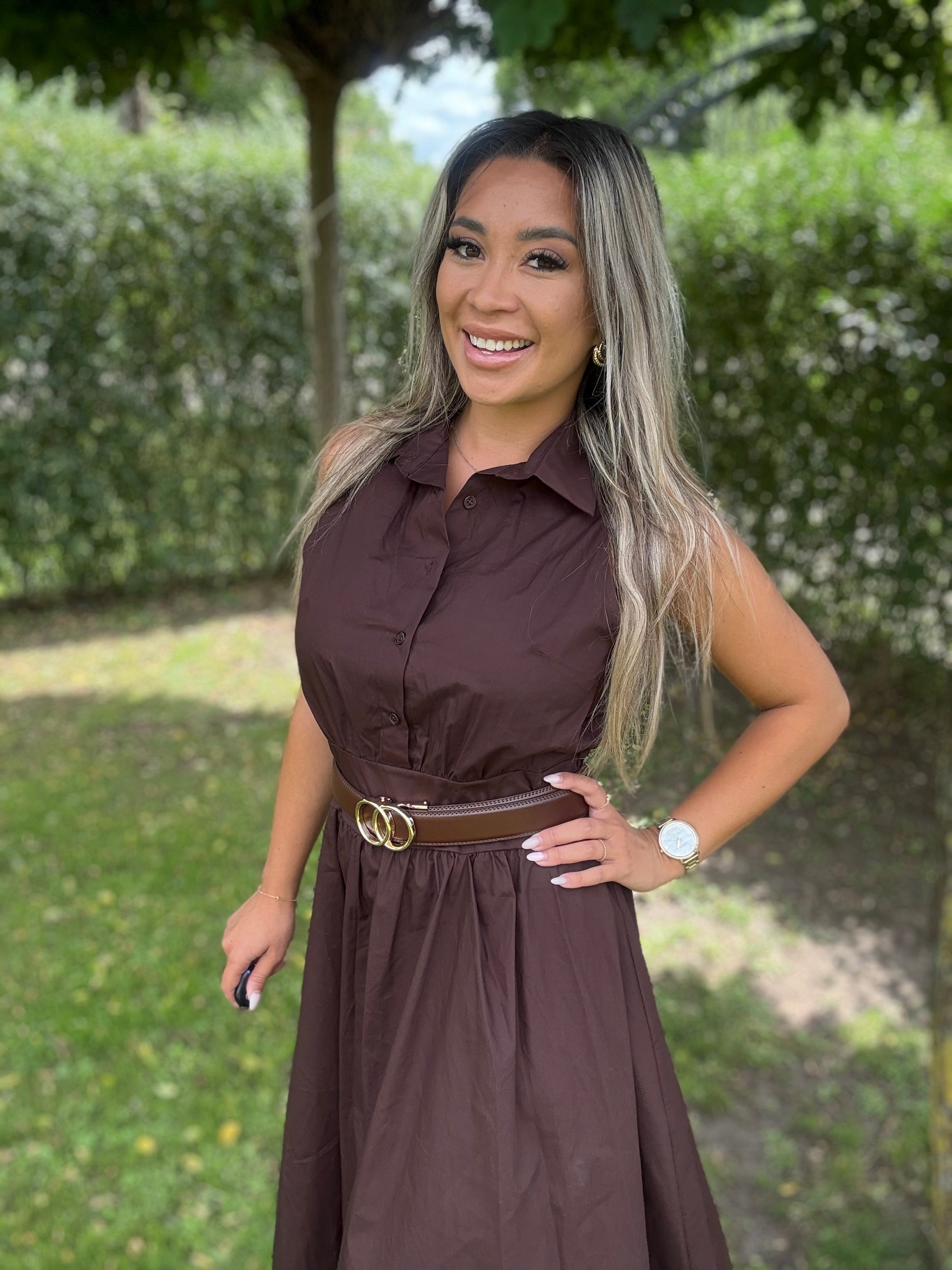 Jurk | Gina | Donkerbruin