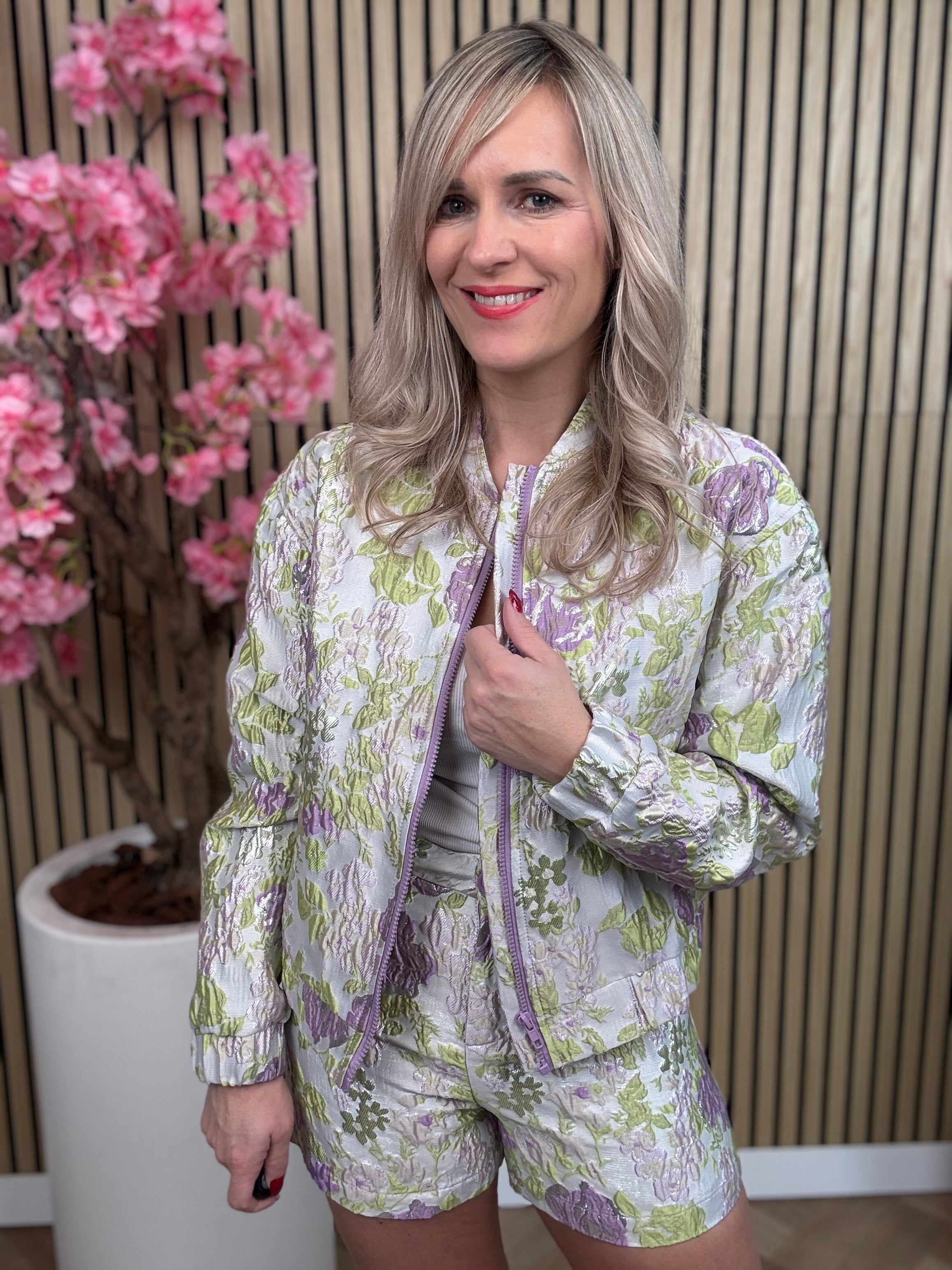 Bomber | Flower| Paars-Groen