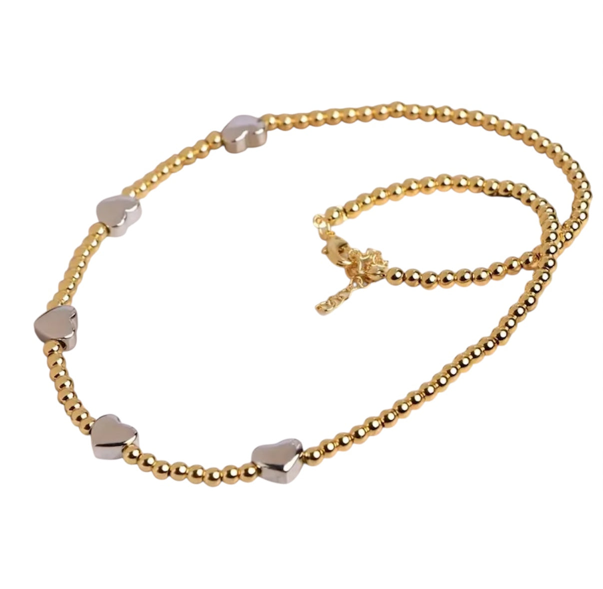 Ketting | Zilveren Hartjes | Goud