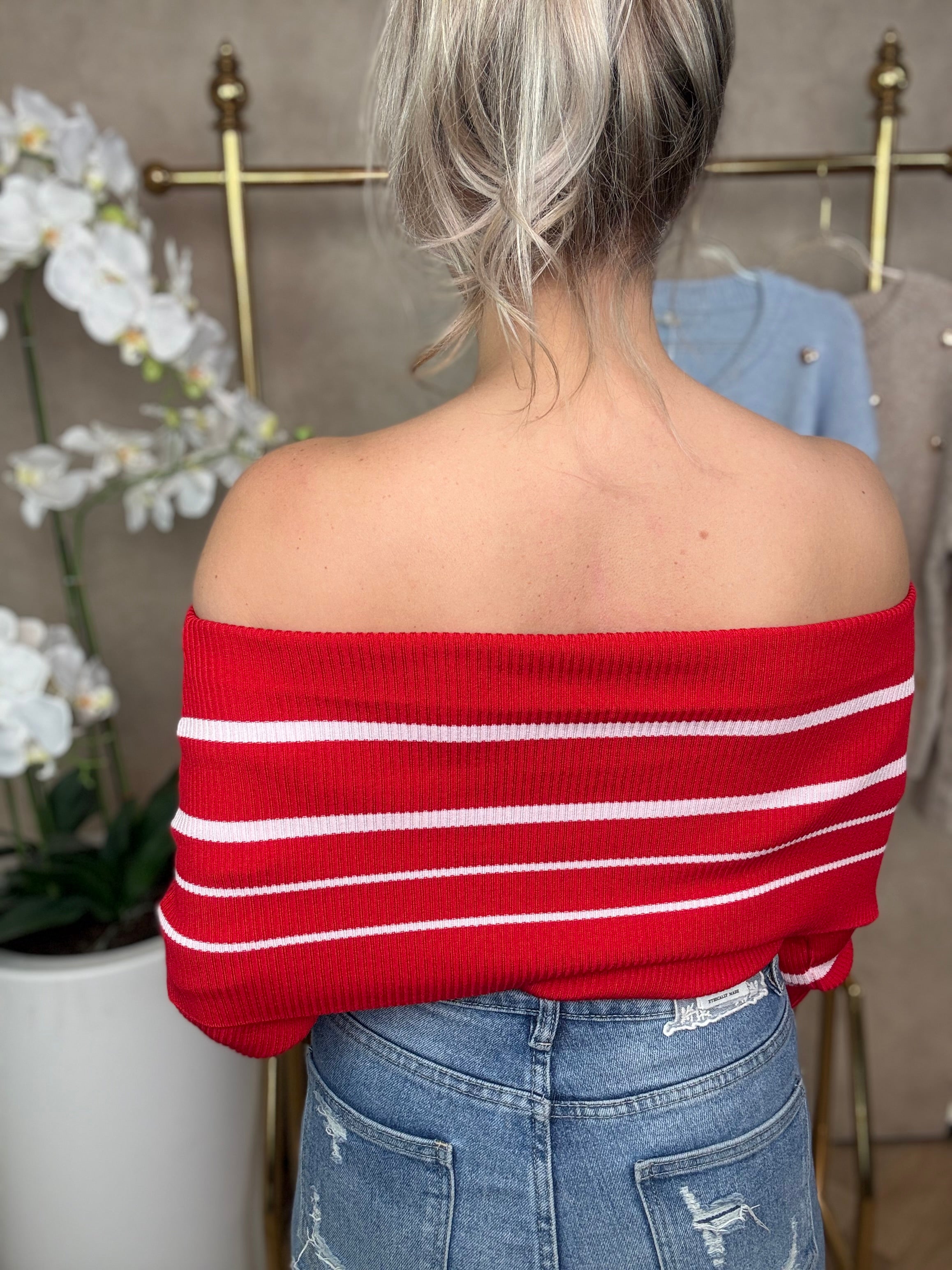 Off shoulder top | Yvette | Rood