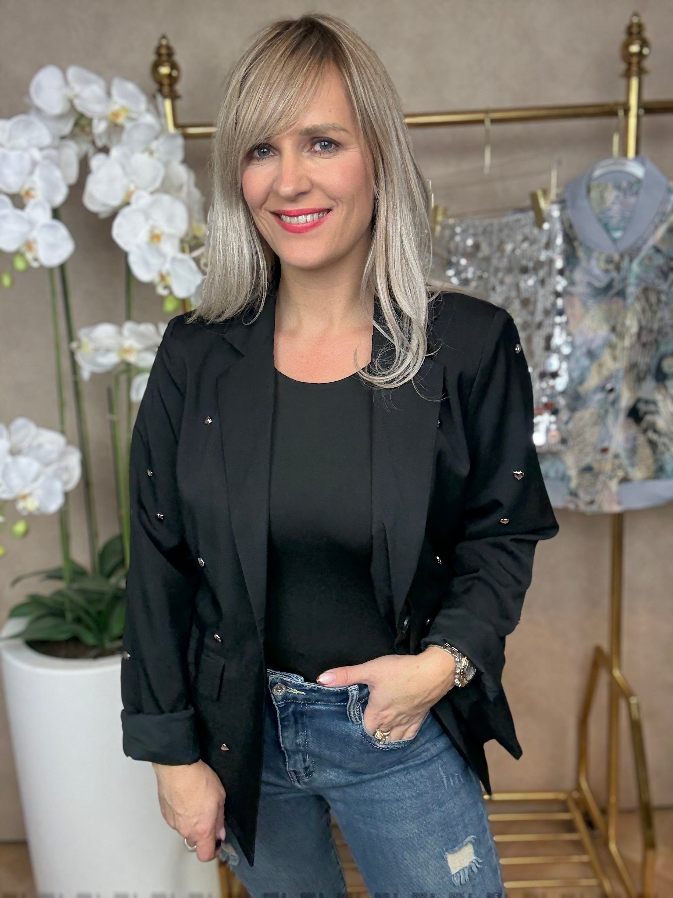 Blazer | Hartjes | Zwart