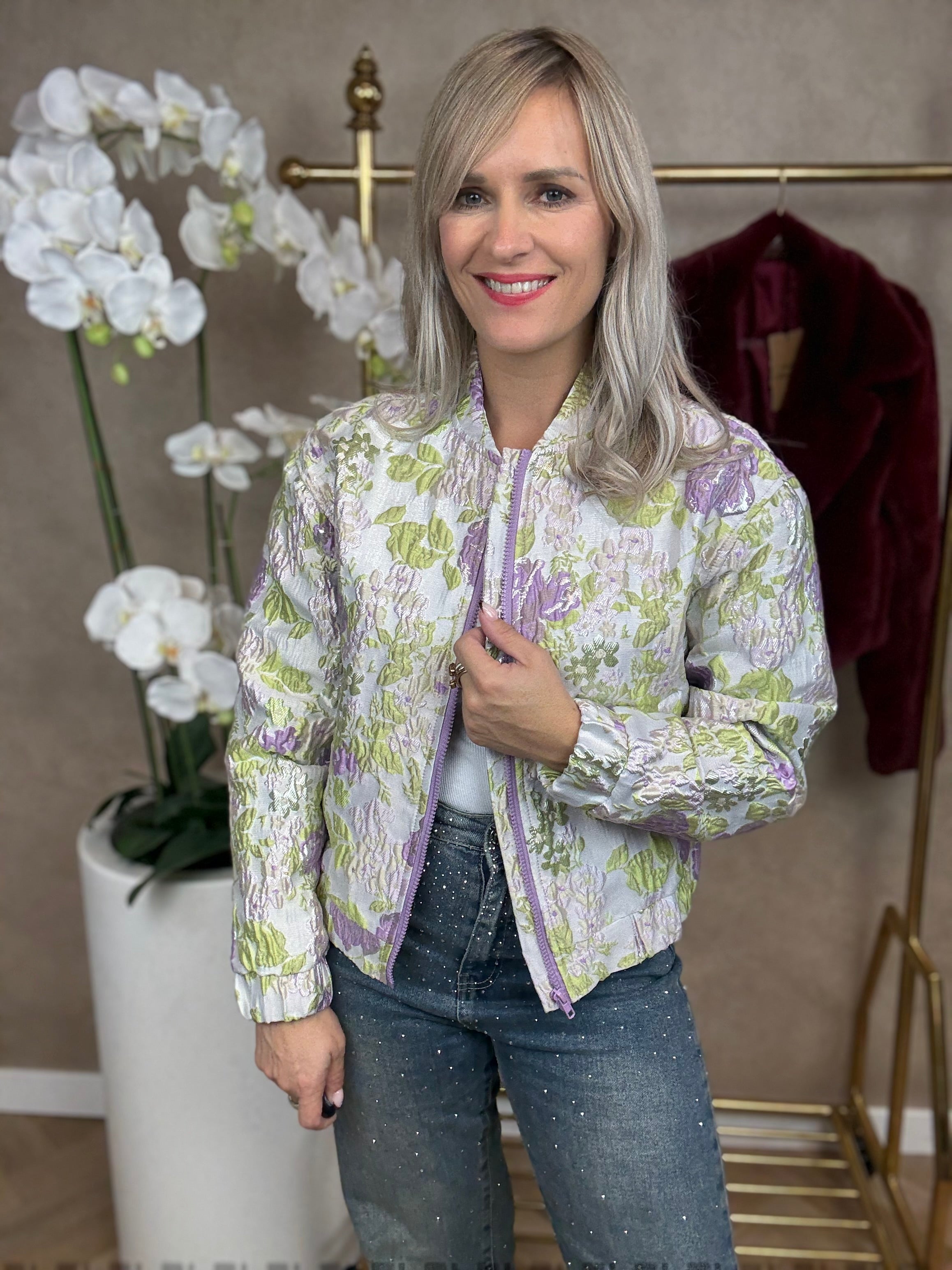 Bomber | Flower| Paars-Groen