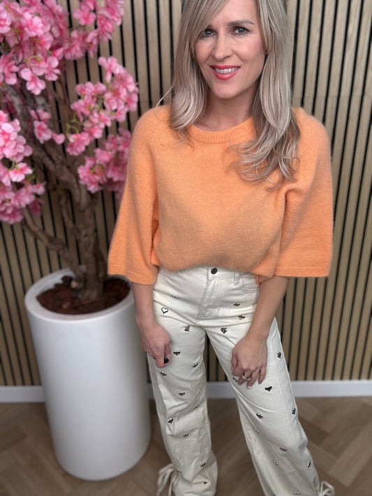 Jeans | Hartjes | Gebroken wit