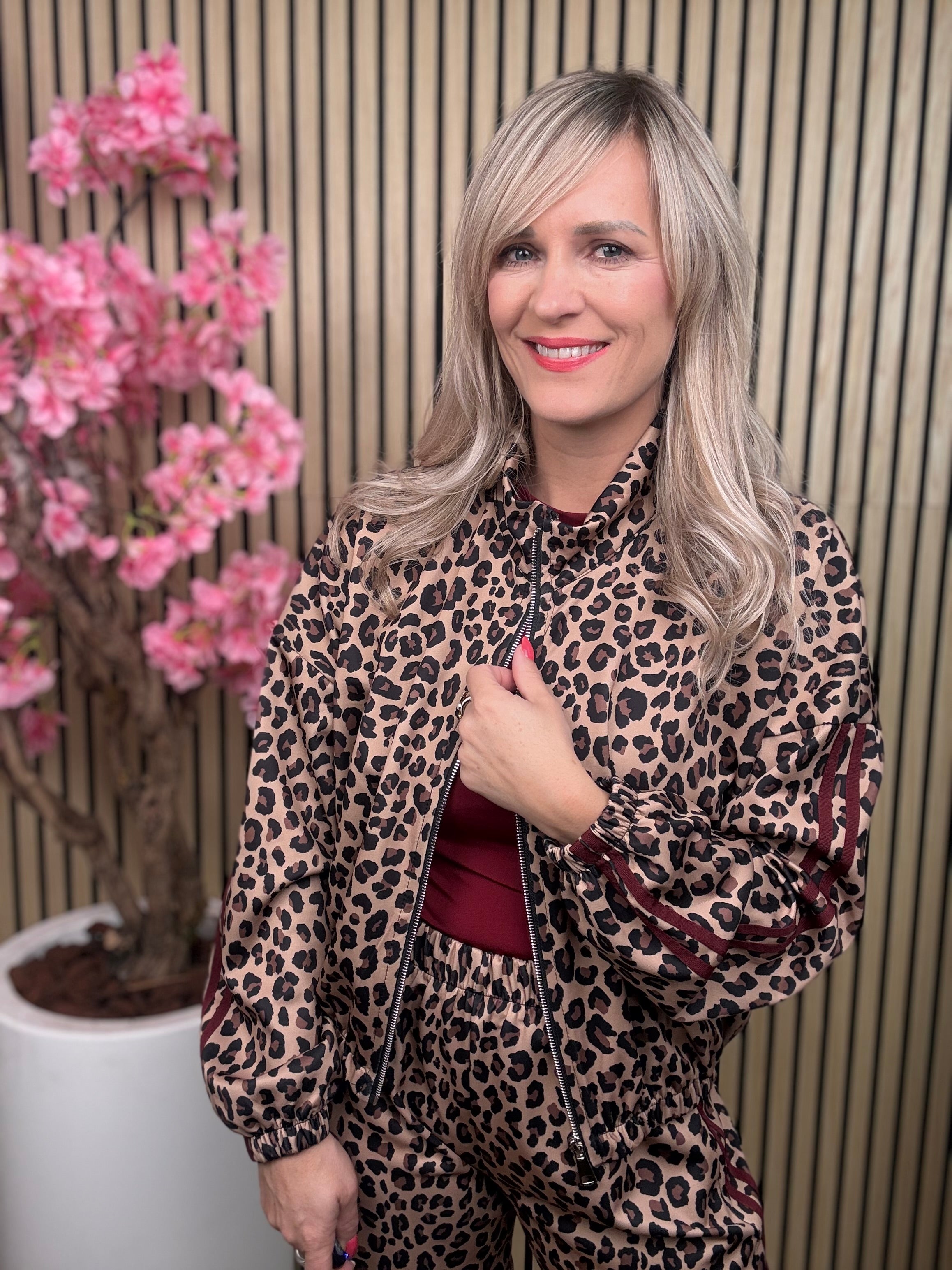 Jogging set | Leopard | Bordeaux rood