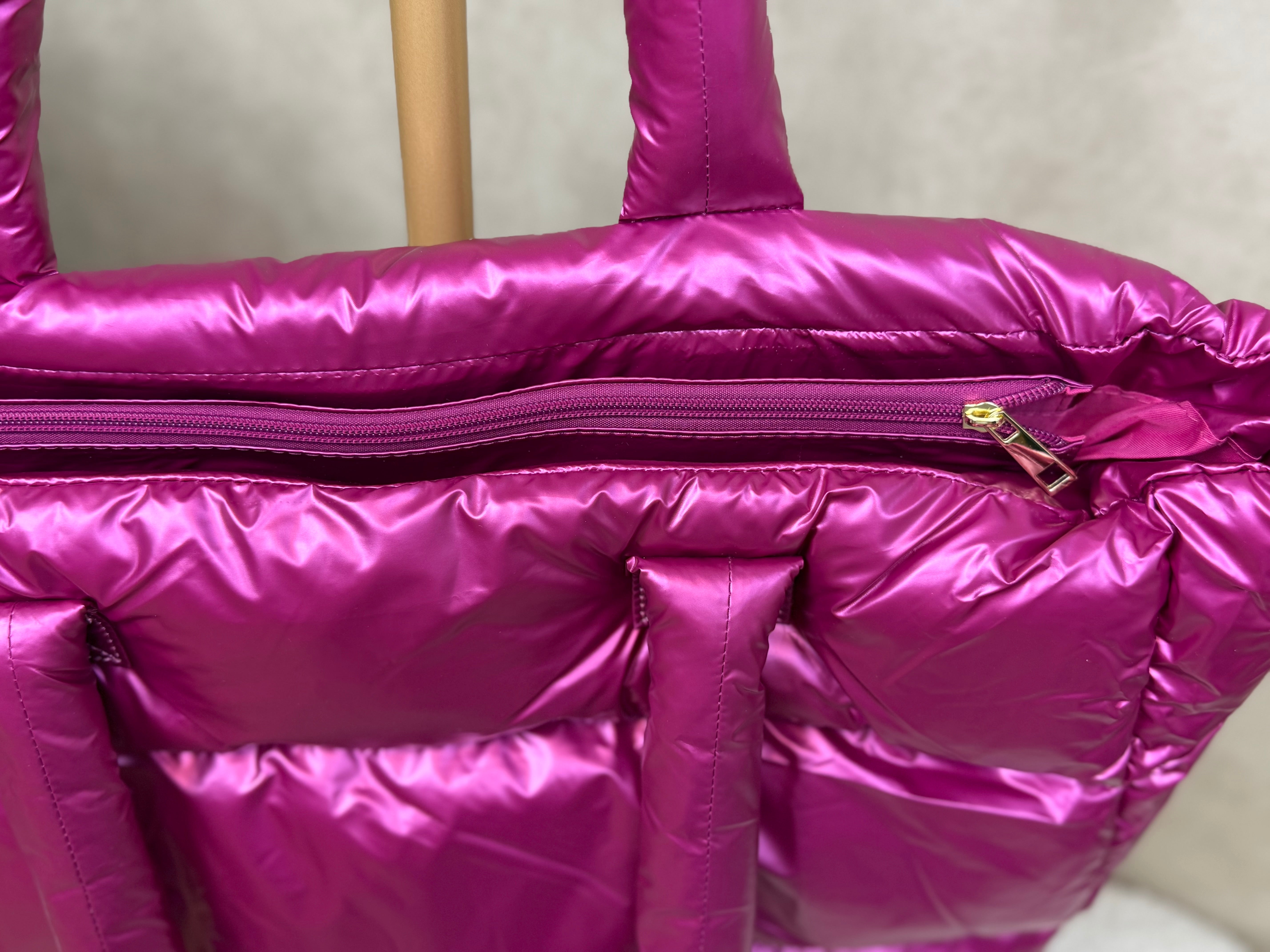 Tas | Puffy | Roze metallic